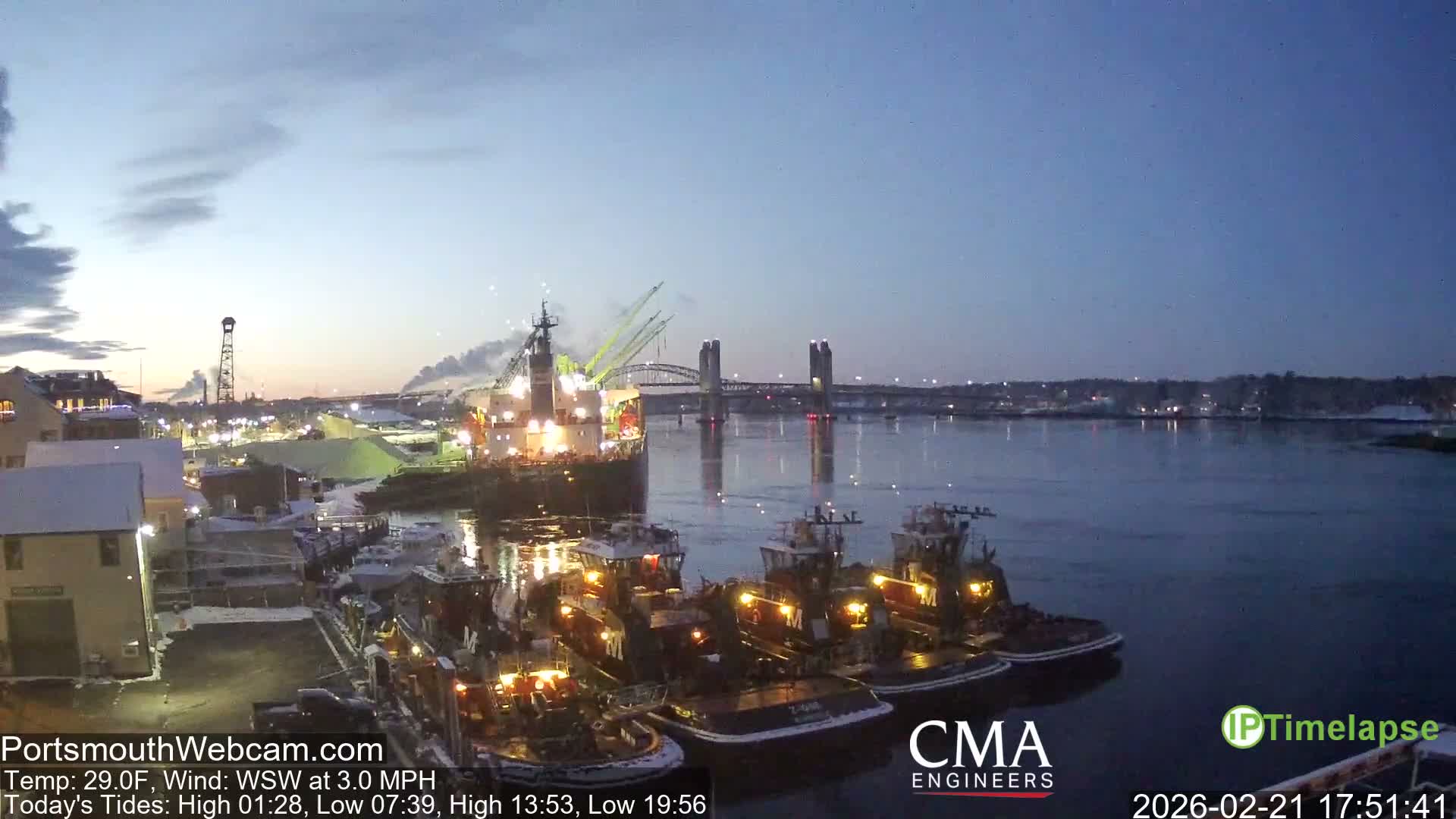 Old Harbor Tugboats & Shipping Live Cam -  Portsmouth, New Hampshire, USA