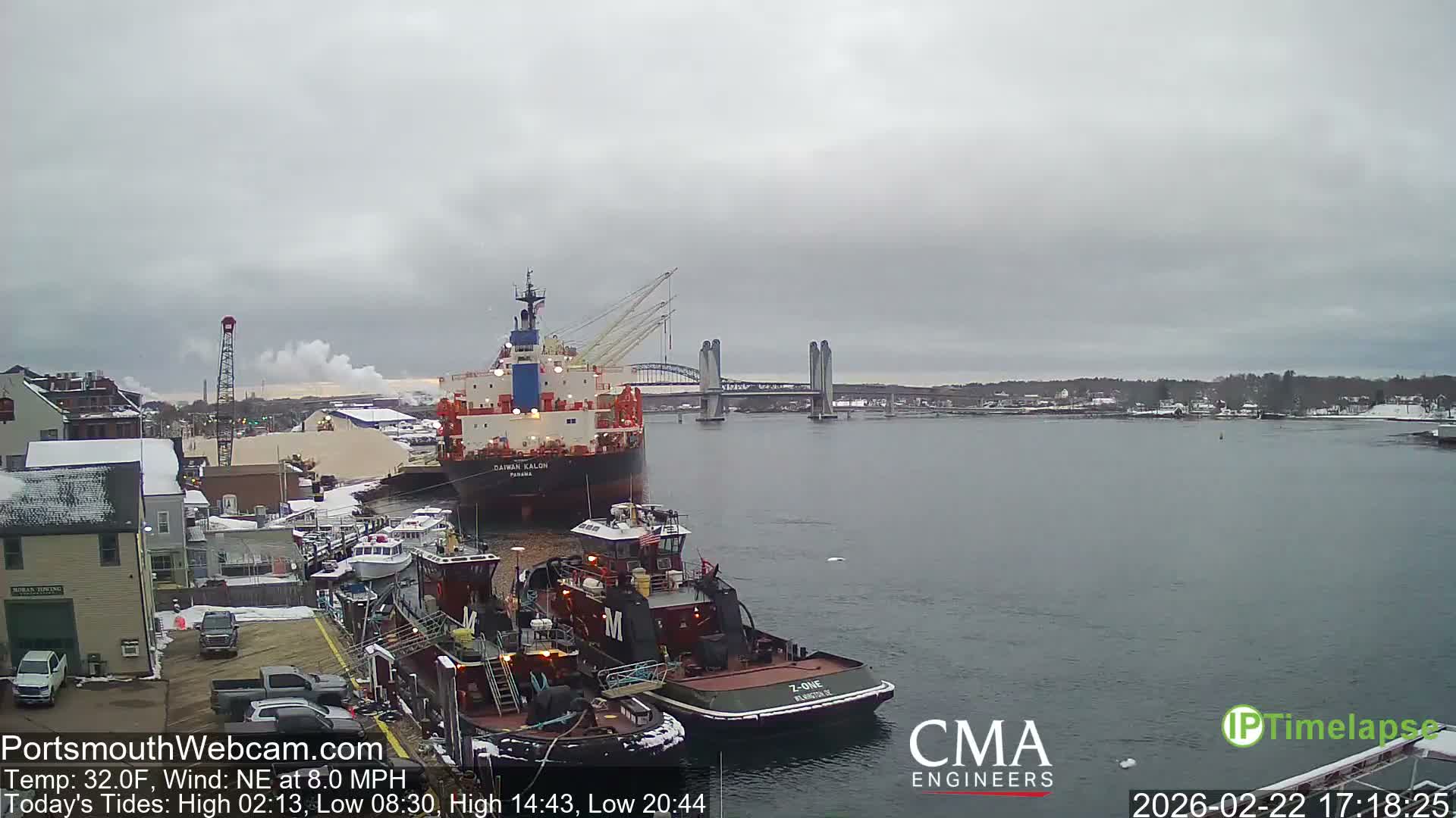 Old Harbor Tugboats & Shipping Live Cam -  Portsmouth, New Hampshire, USA