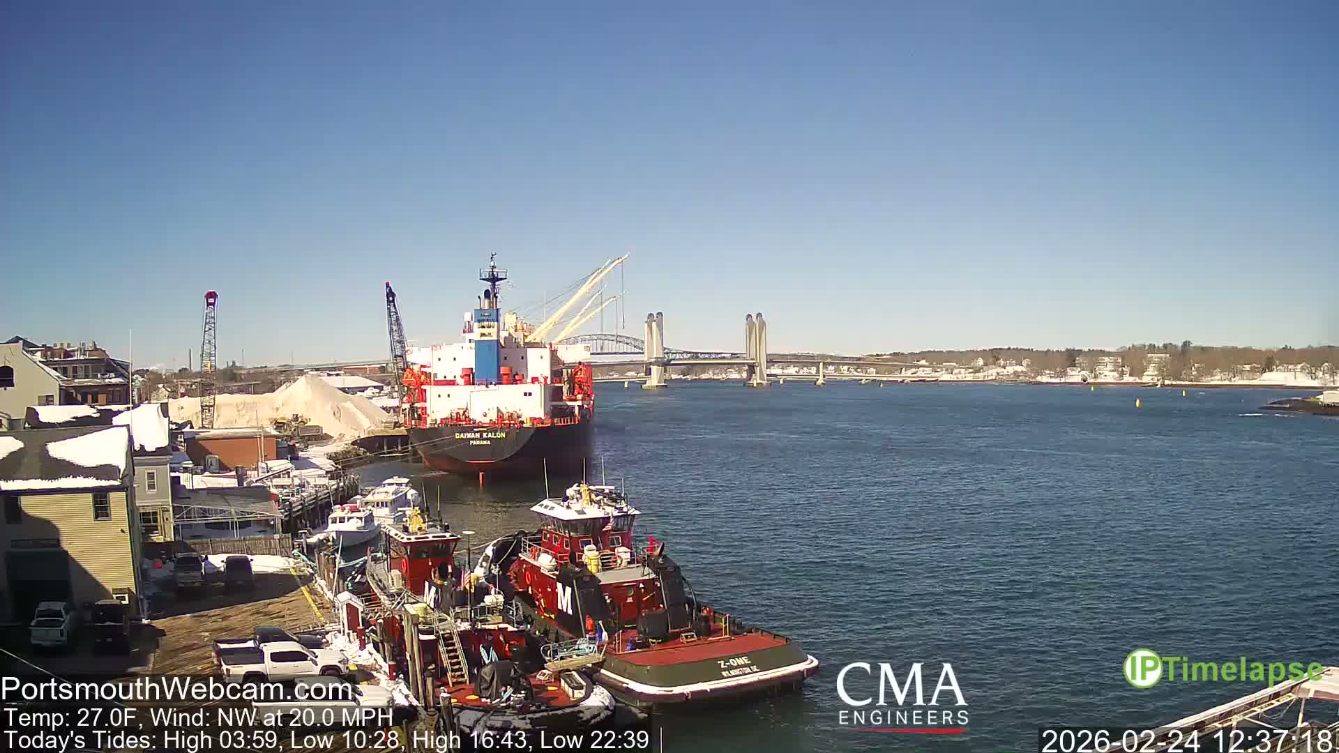 Old Harbor Tugboats & Shipping Live Cam -  Portsmouth, New Hampshire, USA