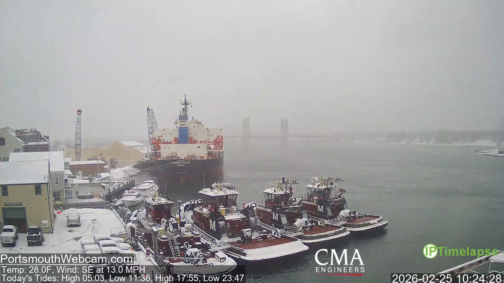 Old Harbor Tugboats & Shipping Live Cam -  Portsmouth, New Hampshire, USA
