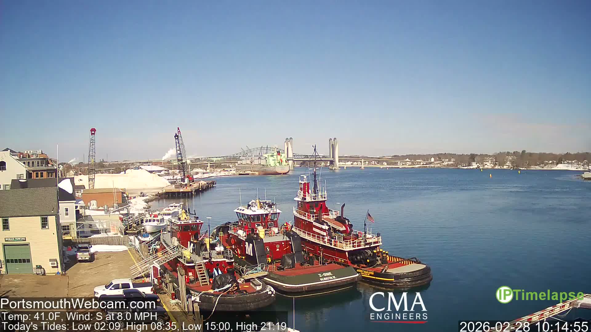 Old Harbor Tugboats & Shipping Live Cam -  Portsmouth, New Hampshire, USA