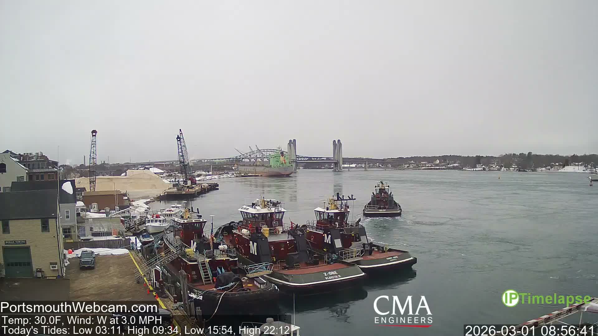 Old Harbor Tugboats & Shipping Live Cam -  Portsmouth, New Hampshire, USA