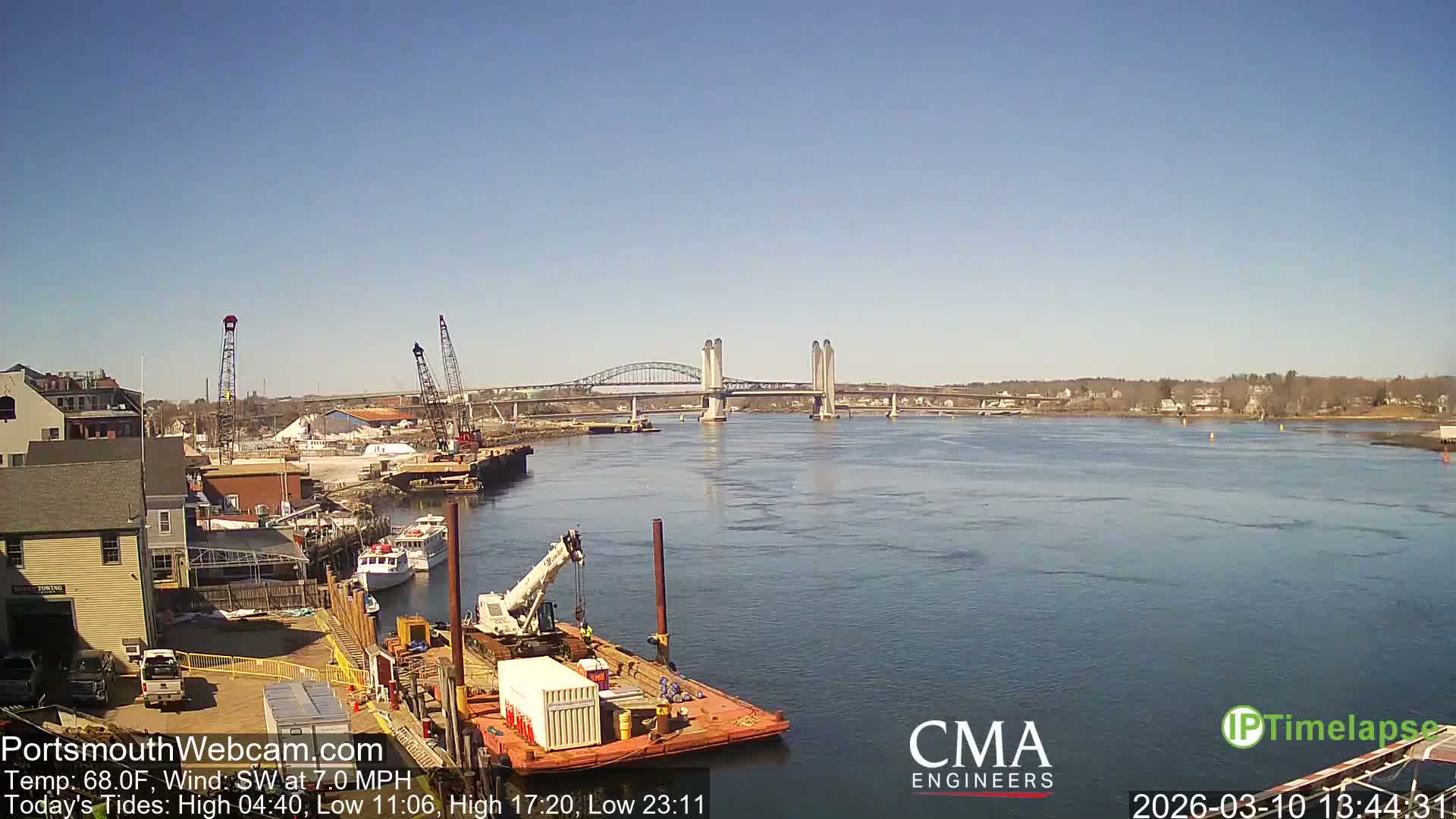 Old Harbor Tugboats & Shipping Live Cam -  Portsmouth, New Hampshire, USA