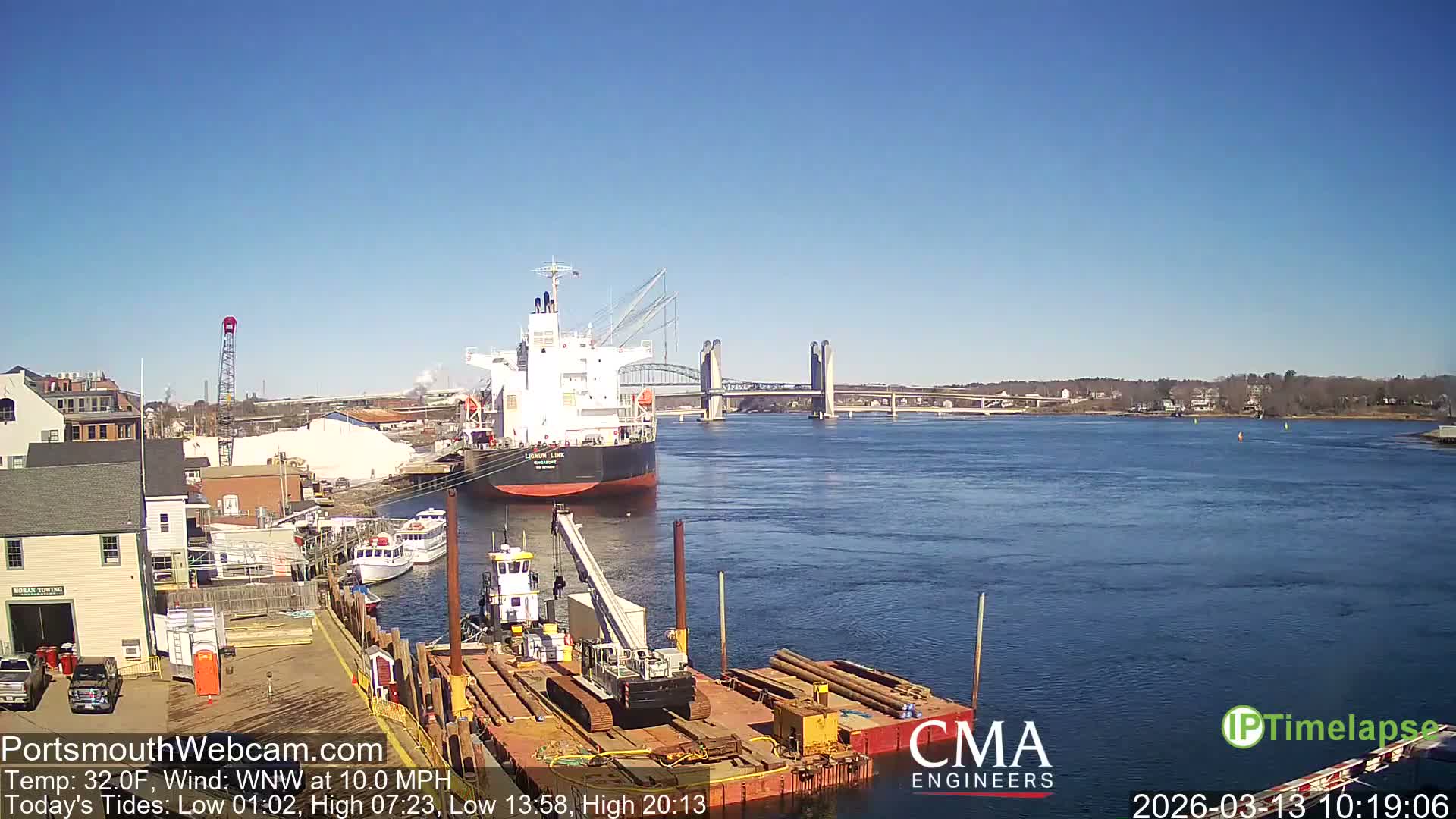 Old Harbor Tugboats & Shipping Live Cam -  Portsmouth, New Hampshire, USA
