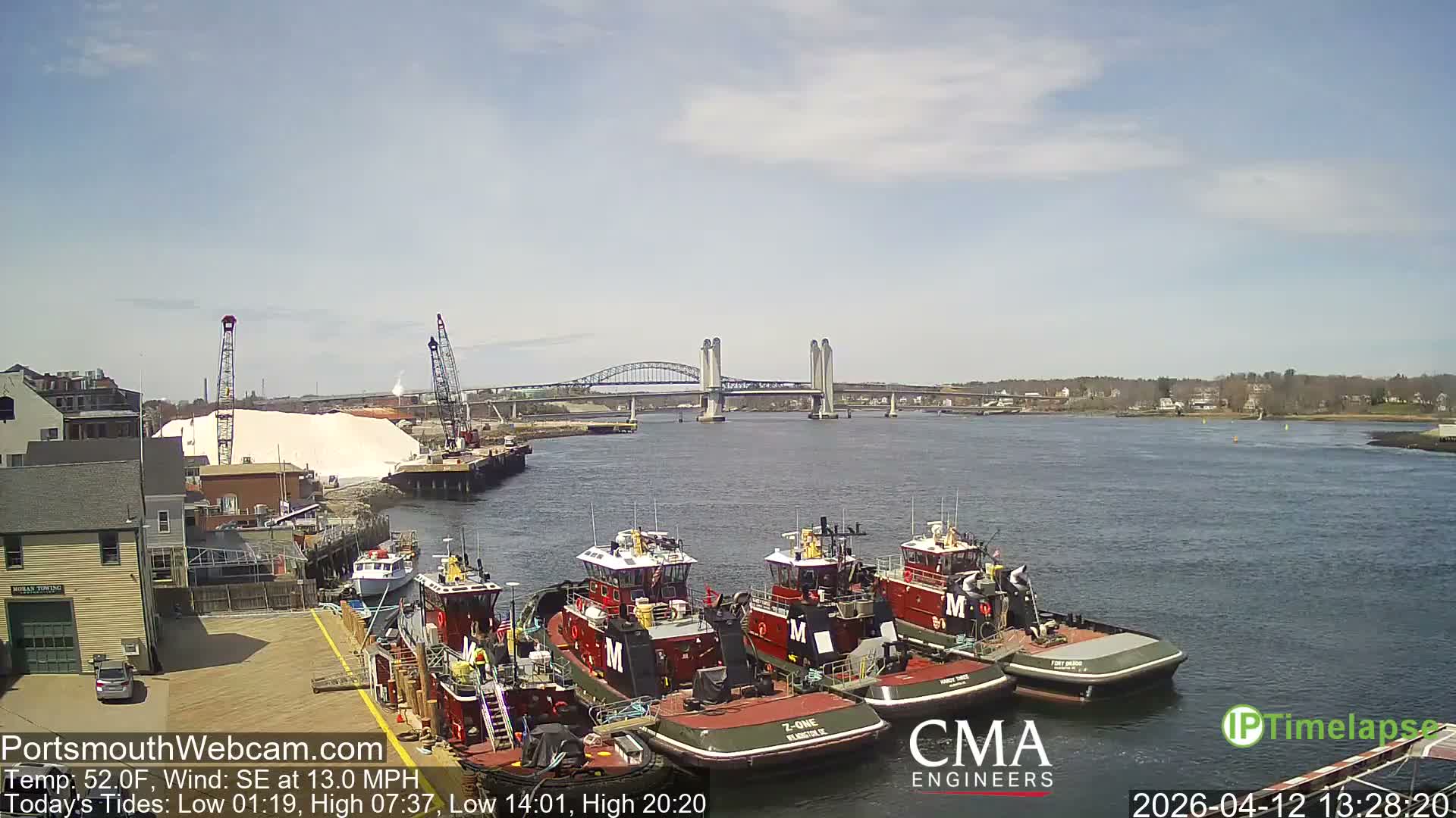 Old Harbor Tugboats & Shipping Live Cam -  Portsmouth, New Hampshire, USA