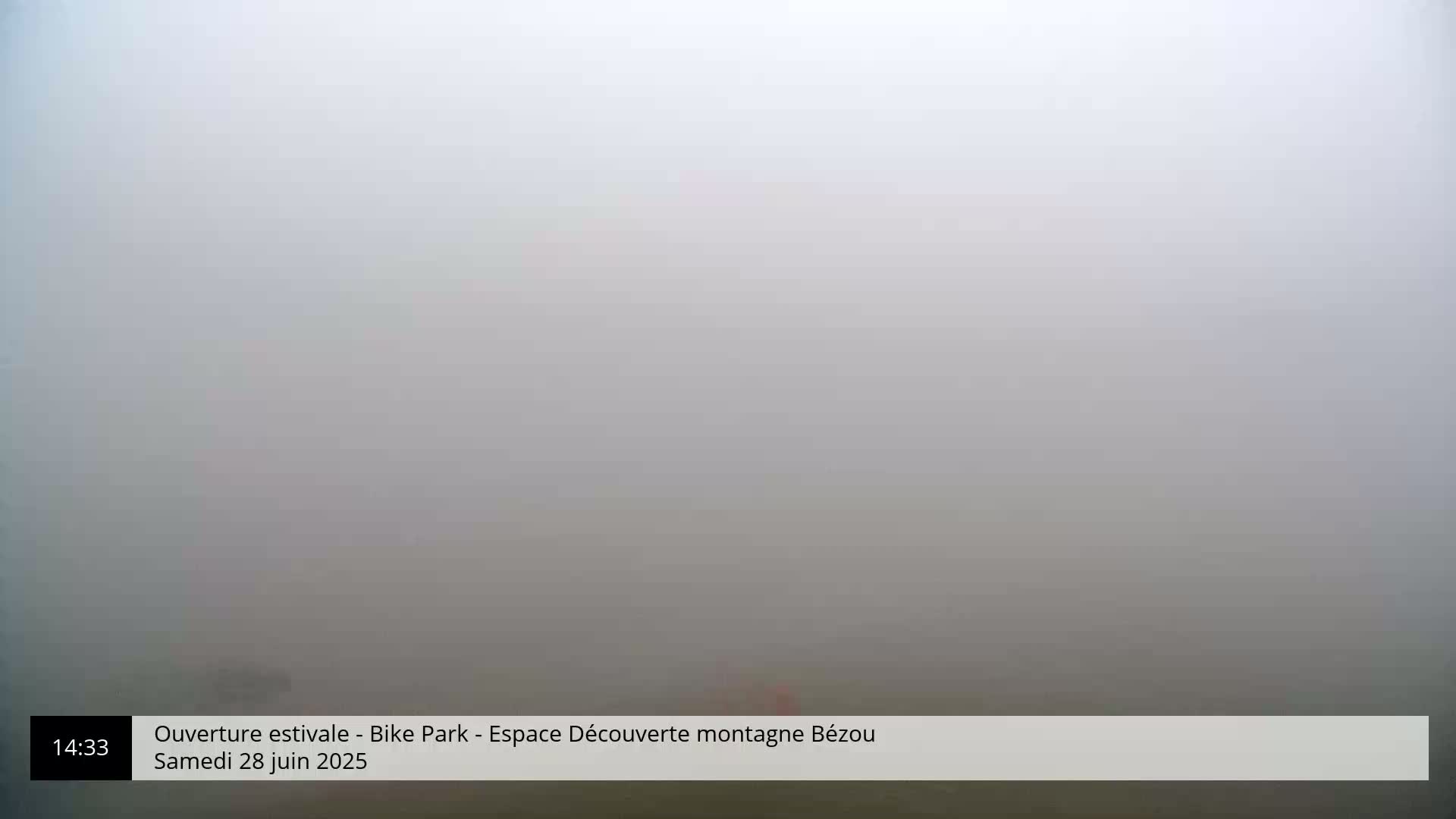 A very foggy, outdoor scene is visible.