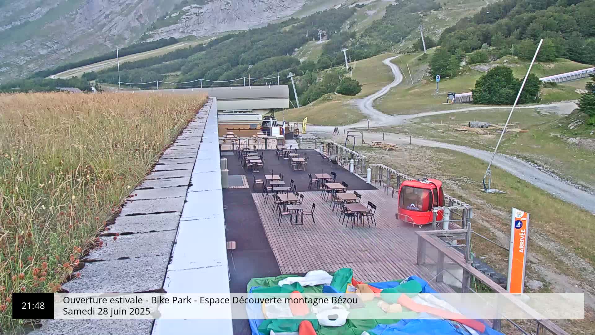 Gourette, 1100 m Espace Bezou Ski Slopes Live Cam - Eaux-Bonnes,  Pyrenees-Atlantiques, Nouvelle-Aquitaine, France 