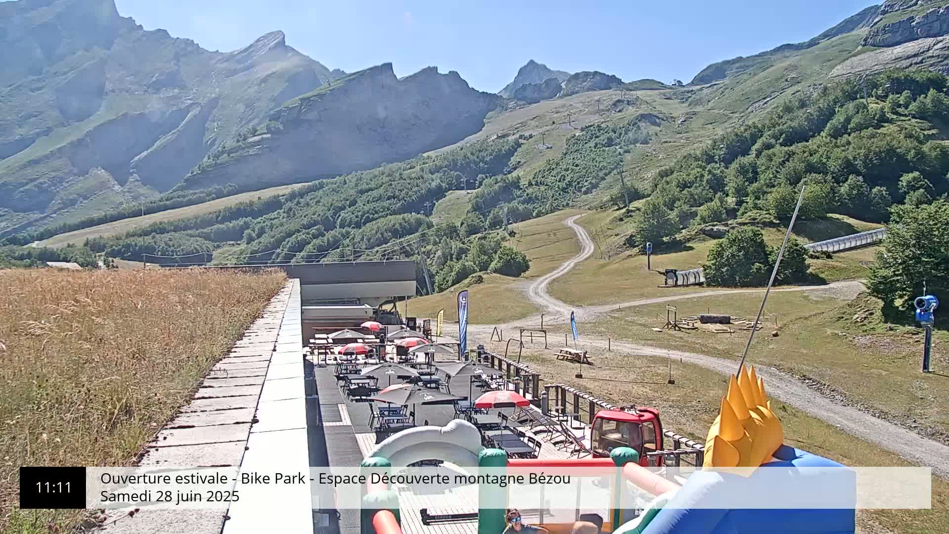 Gourette, 1100 m Espace Bezou Ski Slopes Live Cam - Eaux-Bonnes,  Pyrenees-Atlantiques, Nouvelle-Aquitaine, France 