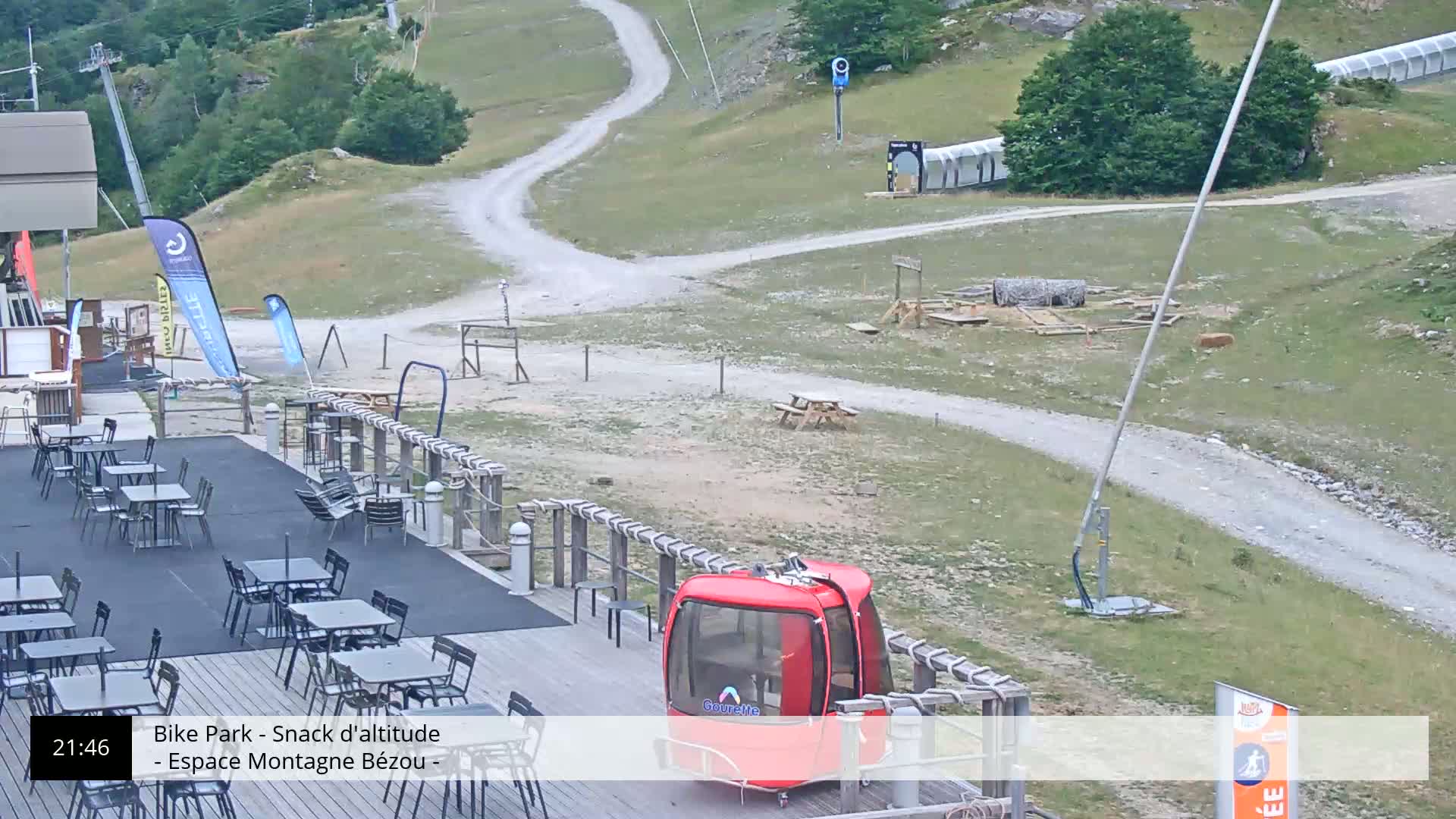 Gourette, 1100 m Espace Bezou Ski Slopes Live Cam - Eaux-Bonnes,  Pyrenees-Atlantiques, Nouvelle-Aquitaine, France 