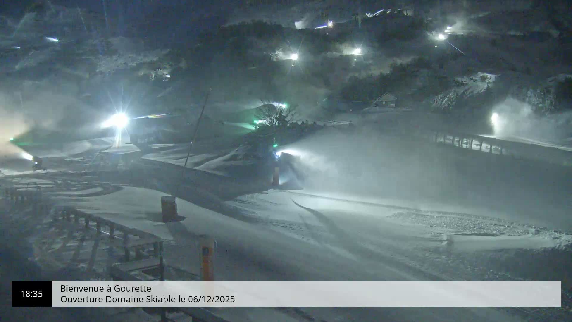 Gourette, 1100 m Espace Bezou Ski Slopes Live Cam - Eaux-Bonnes,  Pyrenees-Atlantiques, Nouvelle-Aquitaine, France 