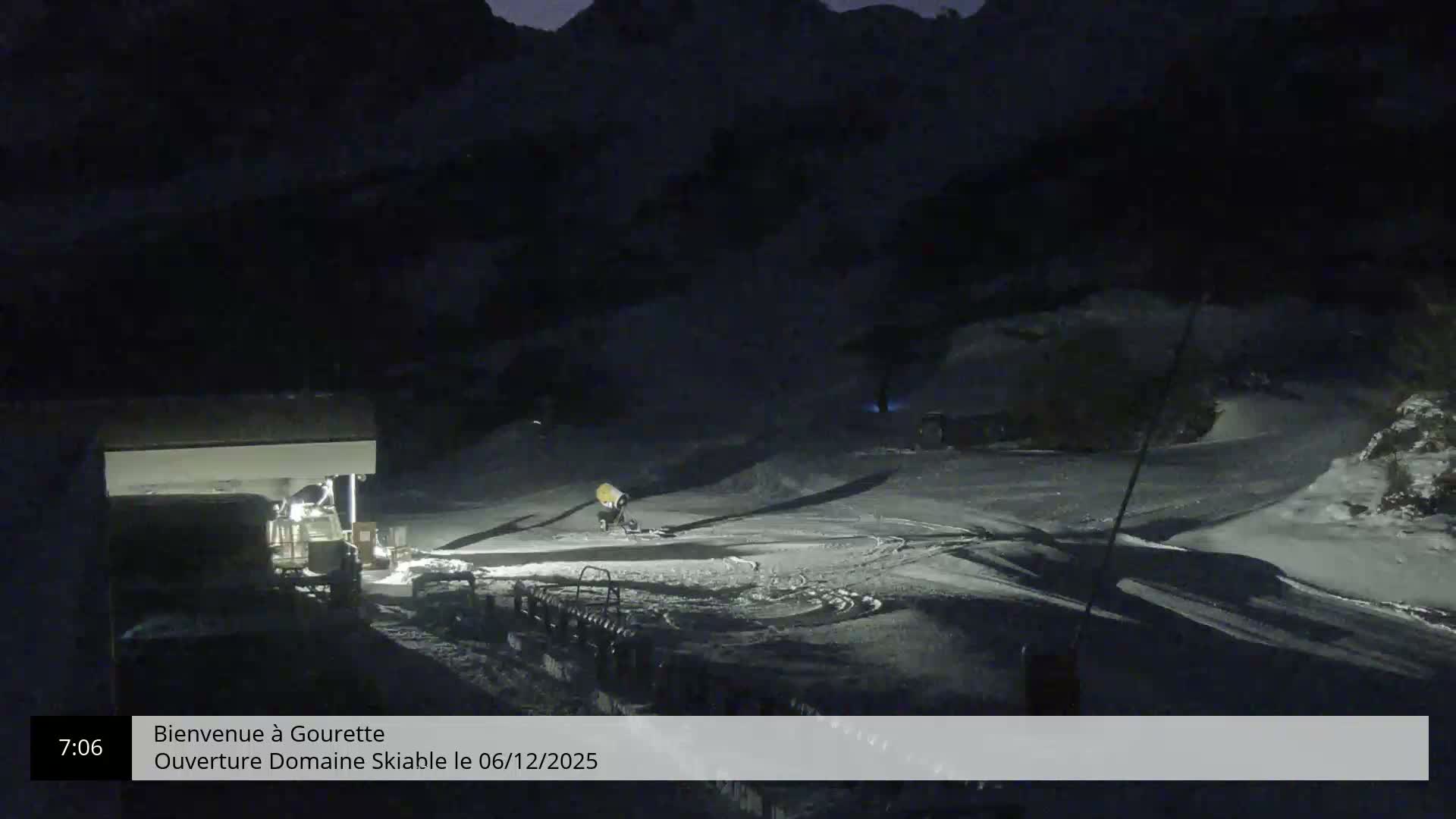 Gourette, 1100 m Espace Bezou Ski Slopes Live Cam - Eaux-Bonnes,  Pyrenees-Atlantiques, Nouvelle-Aquitaine, France 