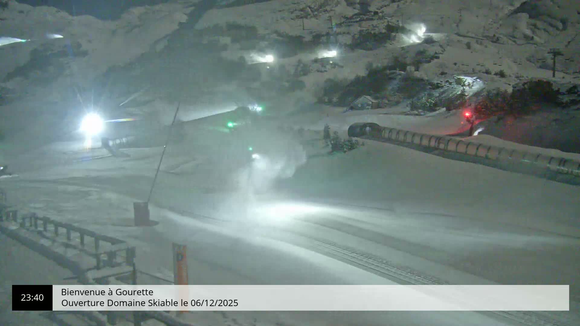 Gourette, 1100 m Espace Bezou Ski Slopes Live Cam - Eaux-Bonnes,  Pyrenees-Atlantiques, Nouvelle-Aquitaine, France 