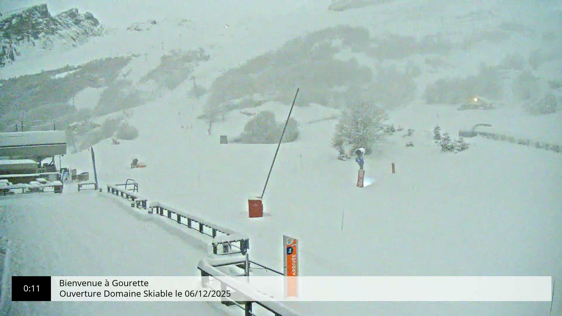 Gourette, 1100 m Espace Bezou Ski Slopes Live Cam - Eaux-Bonnes,  Pyrenees-Atlantiques, Nouvelle-Aquitaine, France 