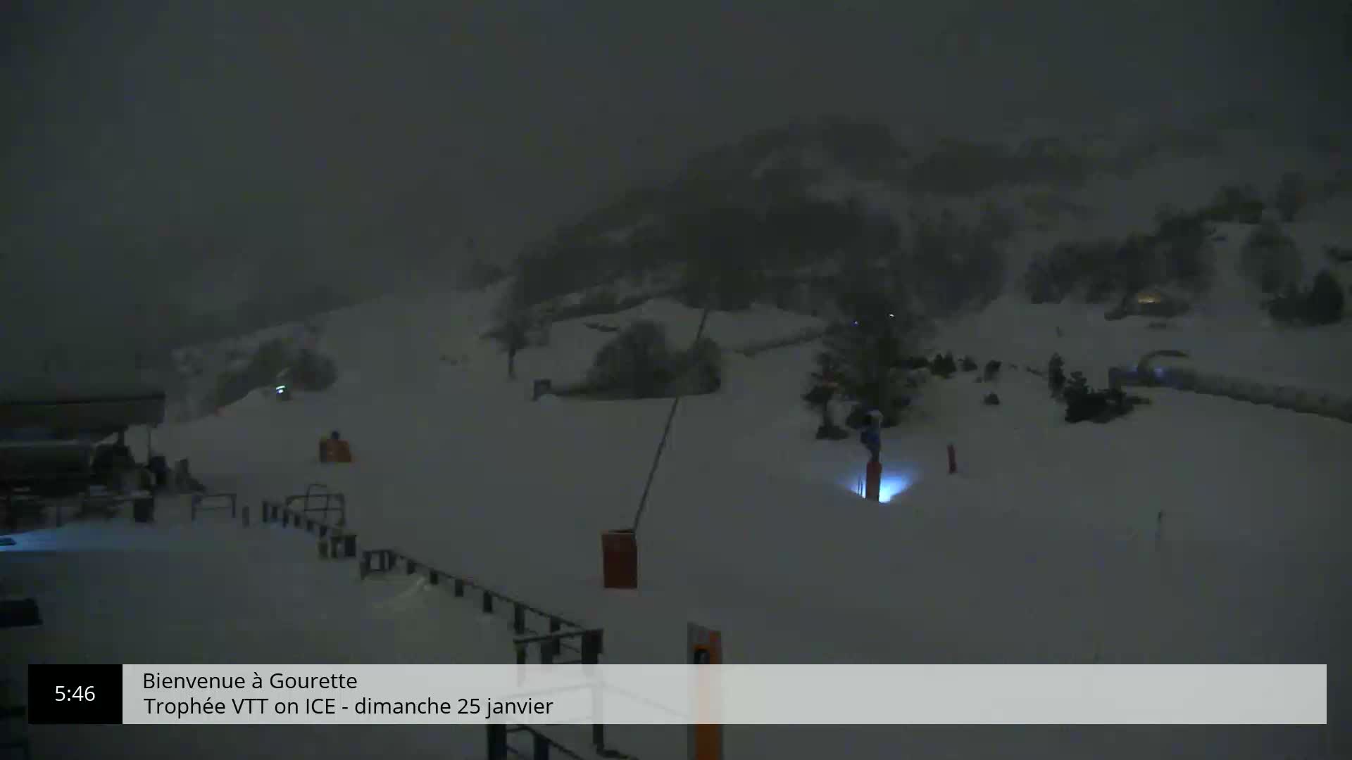 Gourette, 1100 m Espace Bezou Ski Slopes Live Cam - Eaux-Bonnes,  Pyrenees-Atlantiques, Nouvelle-Aquitaine, France 