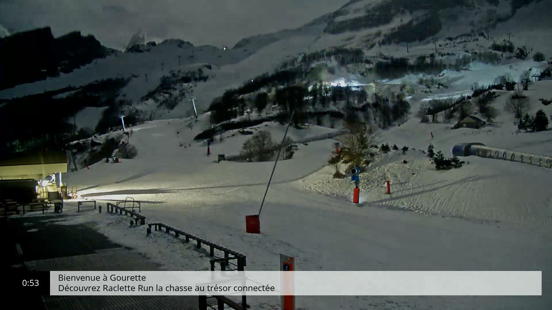 Gourette, 1100 m Espace Bezou Ski Slopes Live Cam - Eaux-Bonnes,  Pyrenees-Atlantiques, Nouvelle-Aquitaine, France 