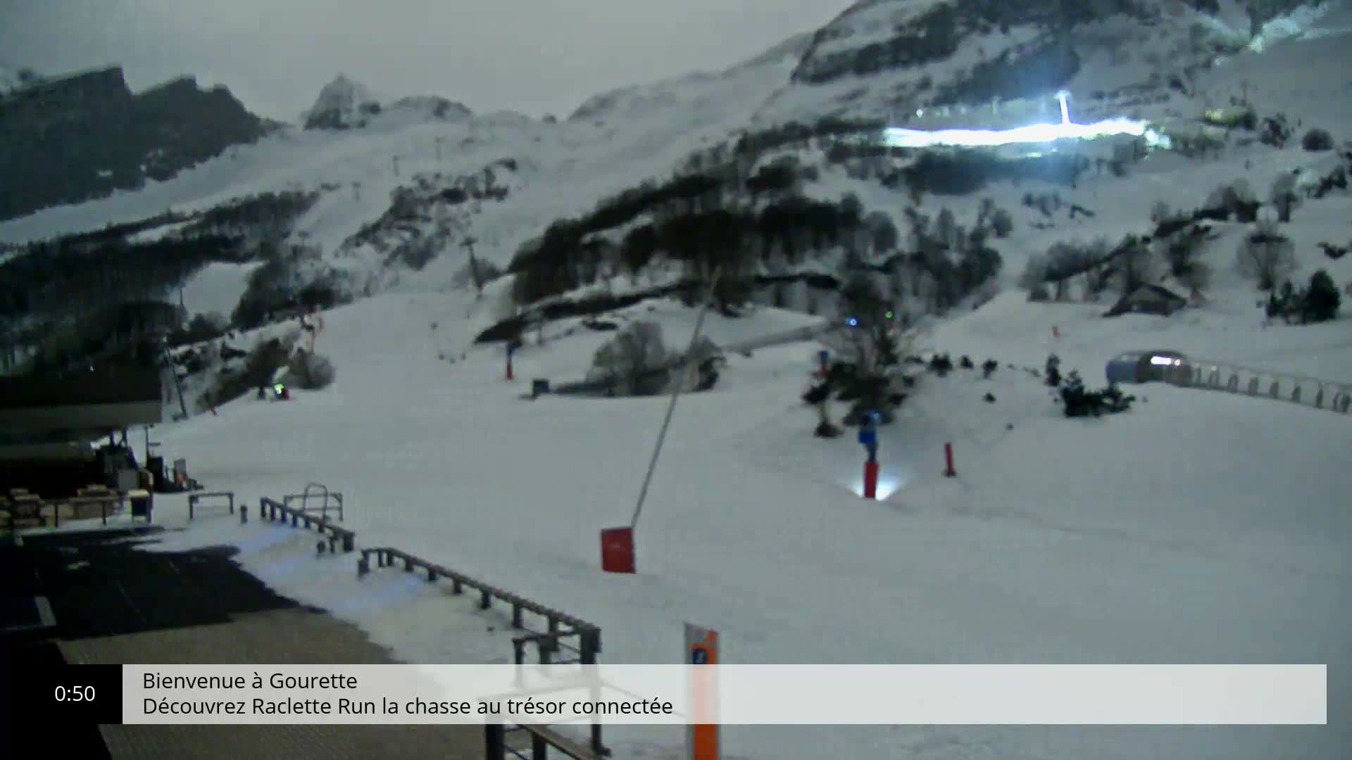 Gourette, 1100 m Espace Bezou Ski Slopes Live Cam - Eaux-Bonnes,  Pyrenees-Atlantiques, Nouvelle-Aquitaine, France 