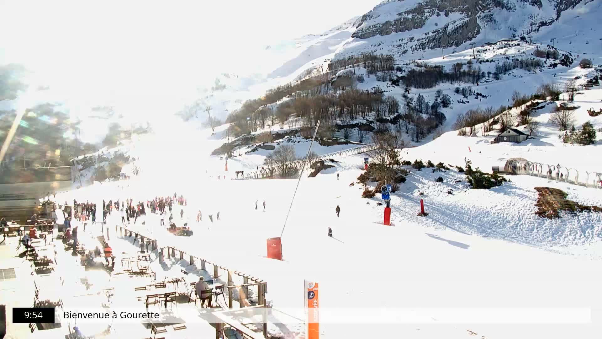 Gourette, 1100 m Espace Bezou Ski Slopes Live Cam - Eaux-Bonnes,  Pyrenees-Atlantiques, Nouvelle-Aquitaine, France 