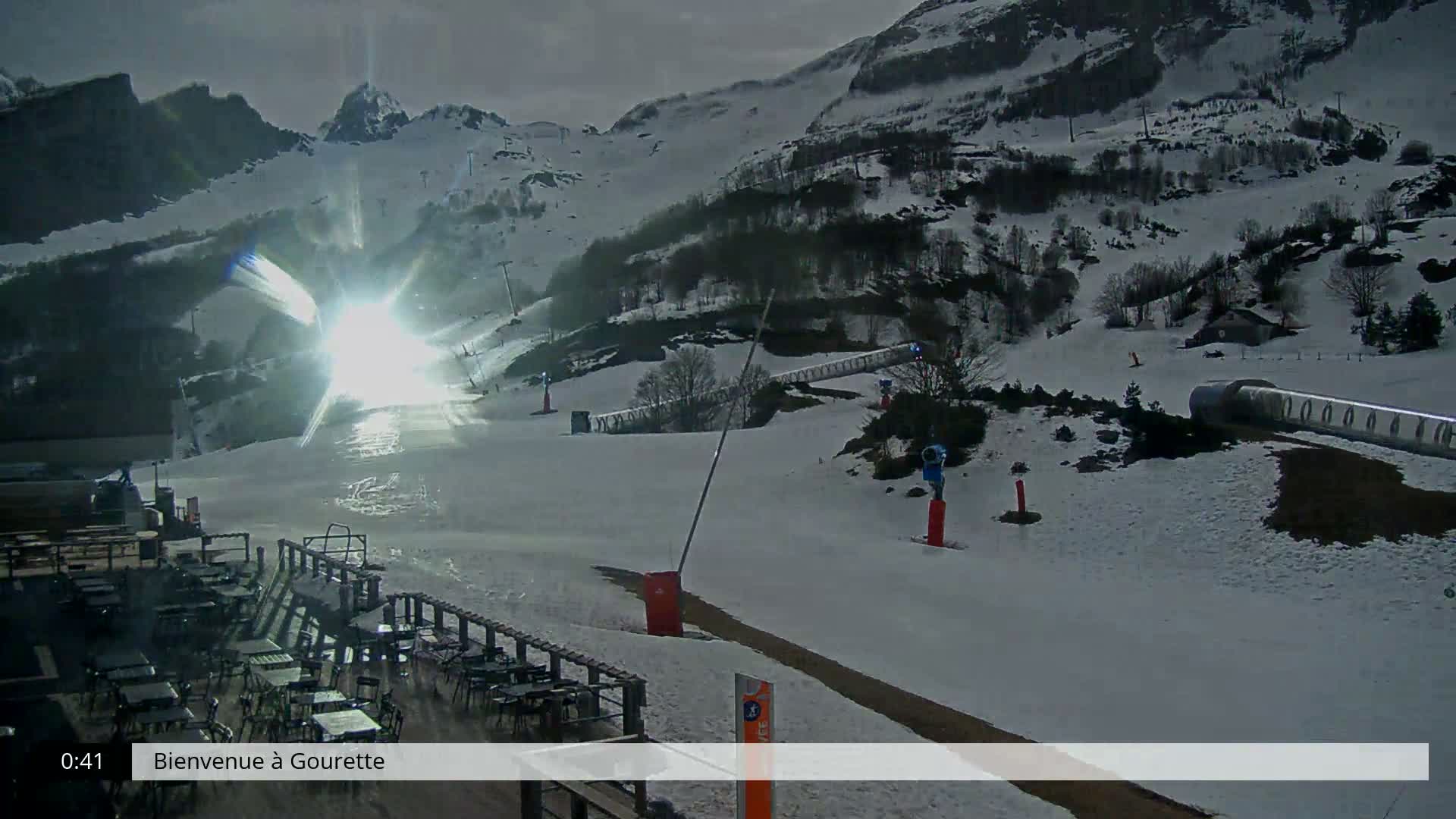 Gourette, 1100 m Espace Bezou Ski Slopes Live Cam - Eaux-Bonnes,  Pyrenees-Atlantiques, Nouvelle-Aquitaine, France 