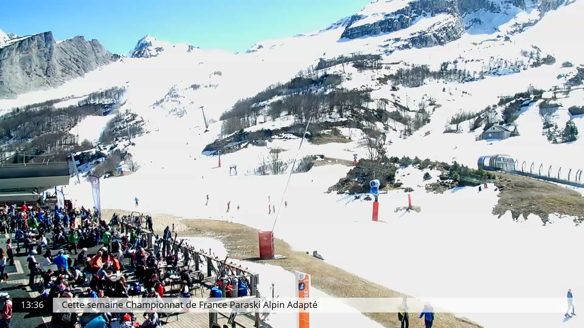 Gourette, 1100 m Espace Bezou Ski Slopes Live Cam - Eaux-Bonnes,  Pyrenees-Atlantiques, Nouvelle-Aquitaine, France 
