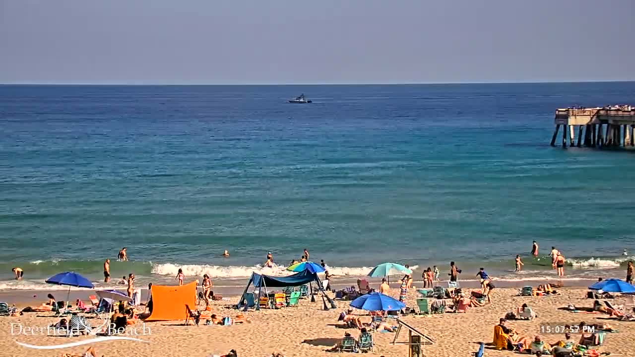 Deerfield Beach Coast Surf & Atlantic View Live Cam - Deerfield Beach, Broward, Florida, USA
