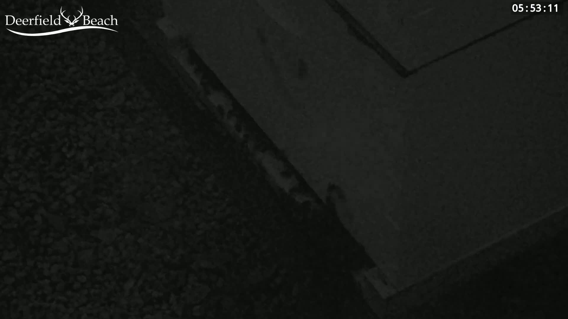 A dark, grainy ground meets a dark, flat surface at an angle under nighttime conditions.