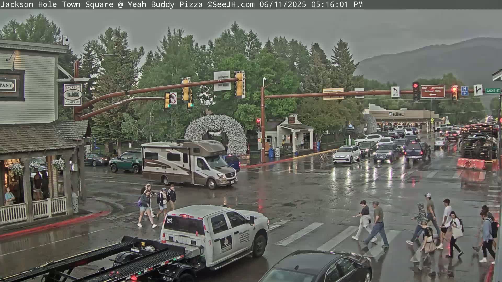 Jackson Hole, Jackson Town Square Live Cam - Jackson, Teton, Wyoming, USA