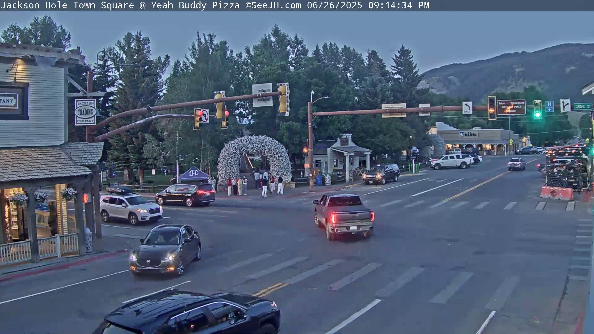 Jackson Hole, Jackson Town Square Live Cam - Jackson, Teton, Wyoming, USA