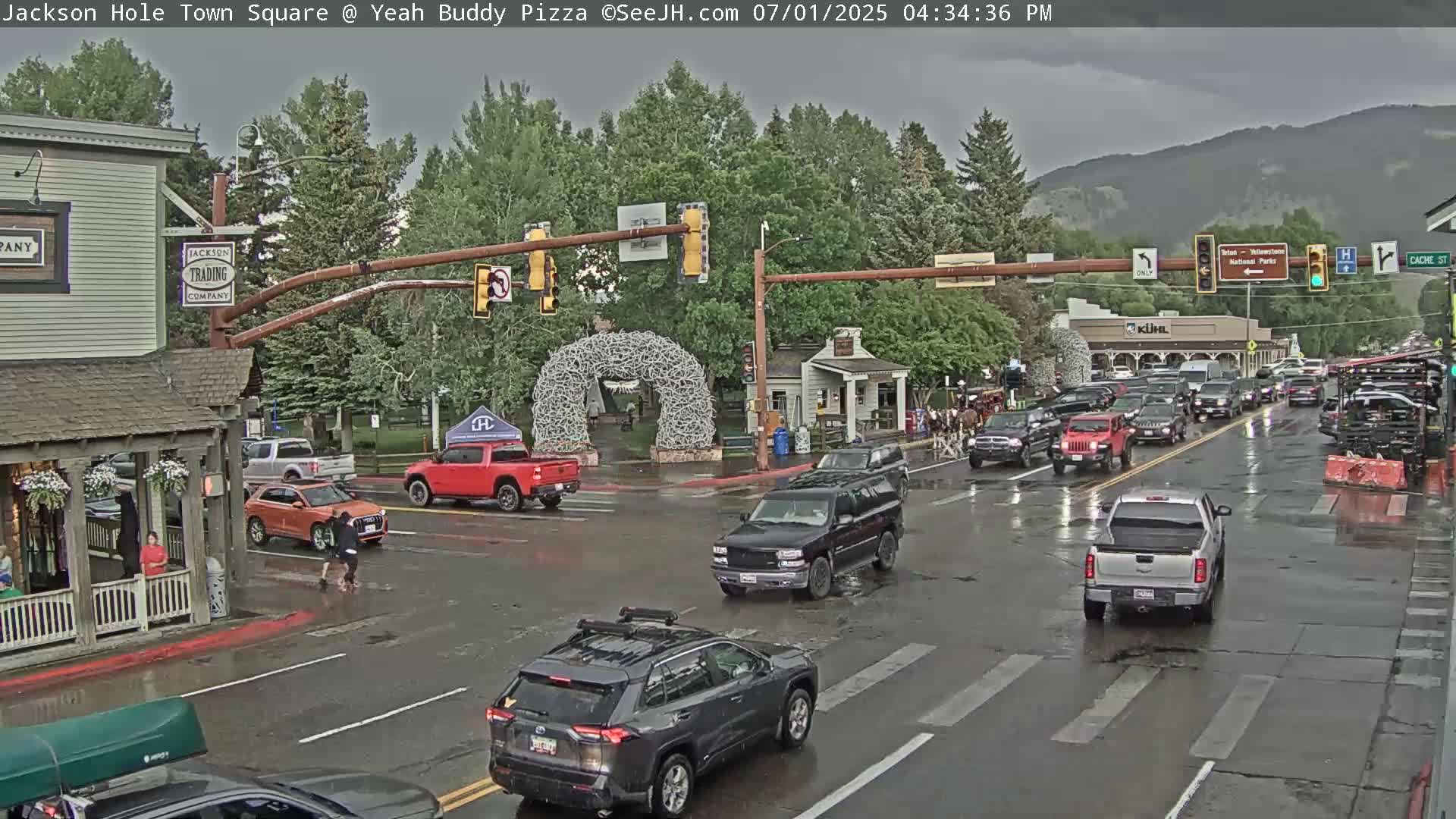 Jackson Hole, Jackson Town Square Live Cam - Jackson, Teton, Wyoming, USA
