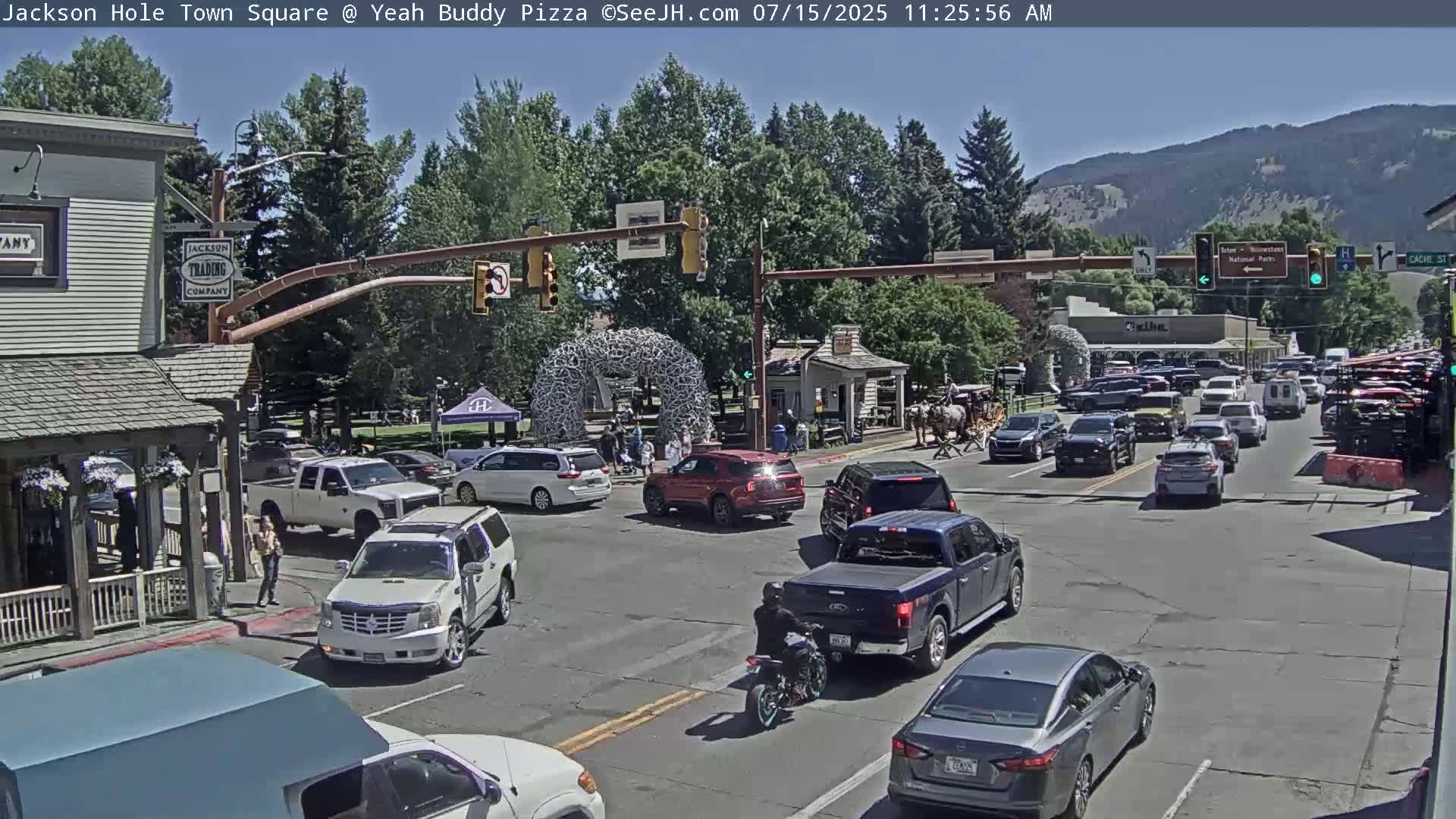 Jackson Hole, Jackson Town Square Live Cam - Jackson, Teton, Wyoming, USA