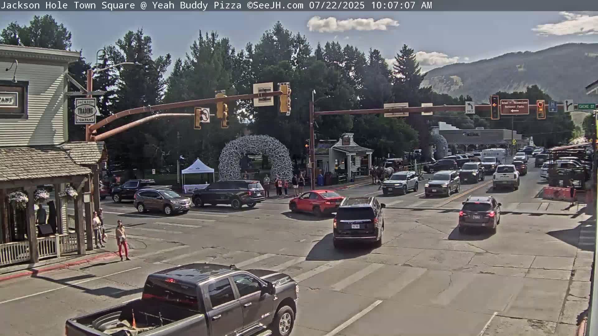 Jackson Hole, Jackson Town Square Live Cam - Jackson, Teton, Wyoming, USA