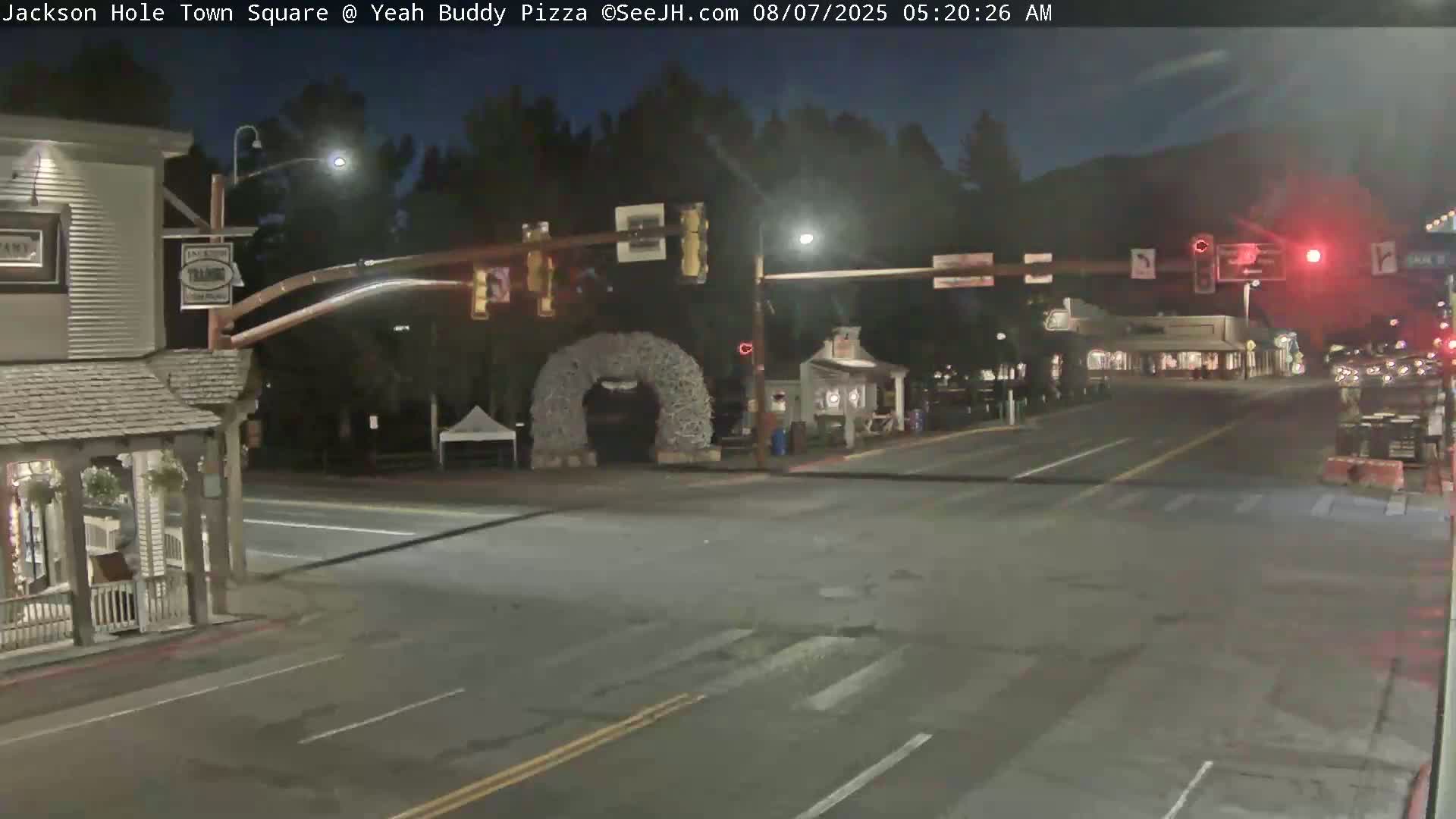 Jackson Hole, Jackson Town Square Live Cam - Jackson, Teton, Wyoming, USA
