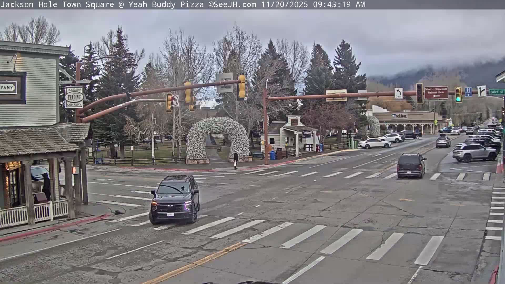 Jackson Hole, Jackson Town Square Live Cam - Jackson, Teton, Wyoming, USA