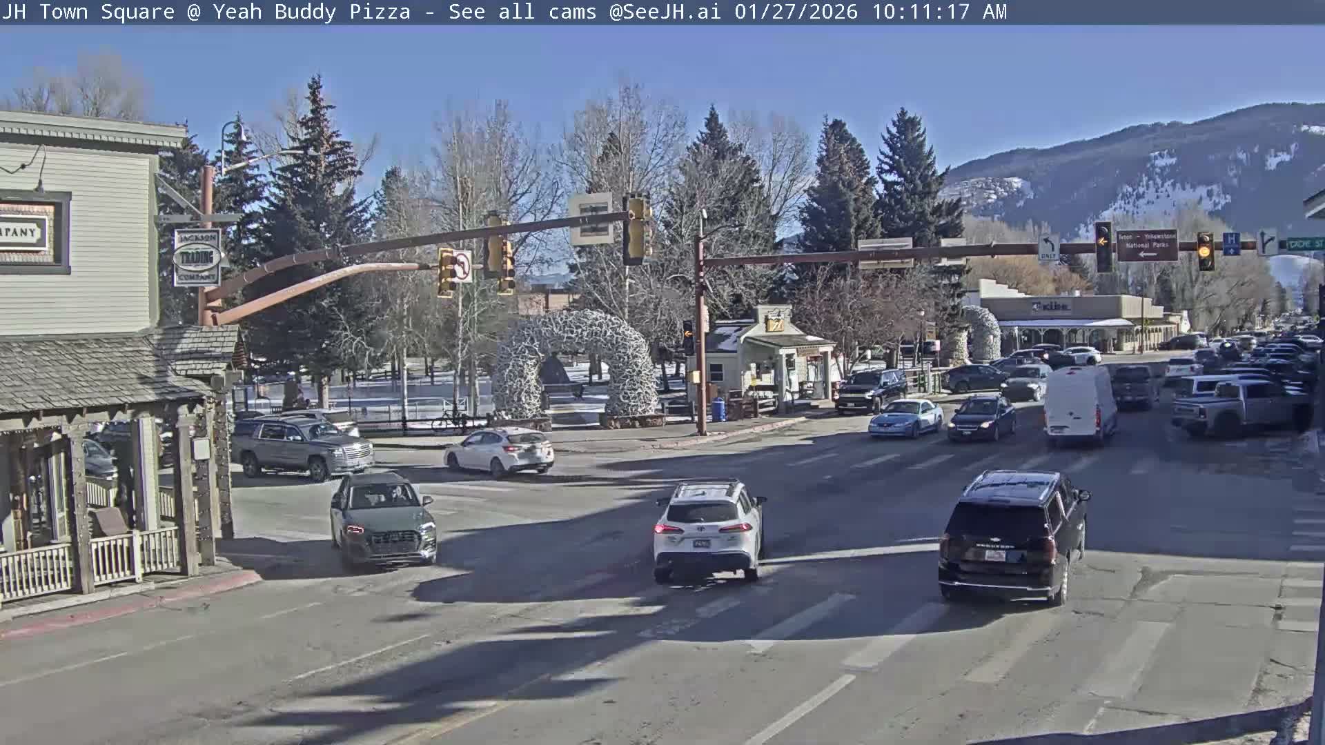 Jackson Hole, Jackson Town Square Live Cam - Jackson, Teton, Wyoming, USA