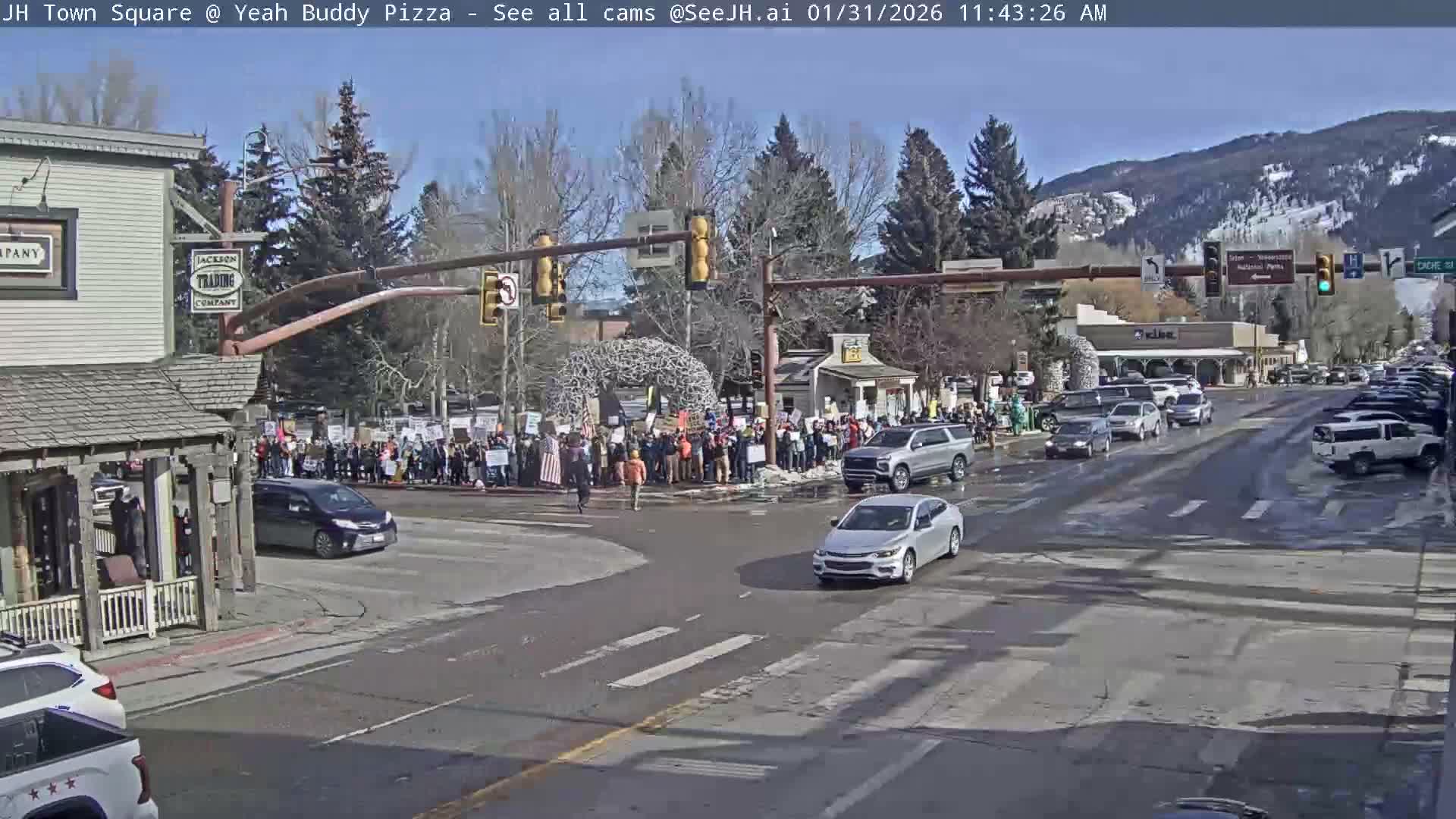 Jackson Hole, Jackson Town Square Live Cam - Jackson, Teton, Wyoming, USA