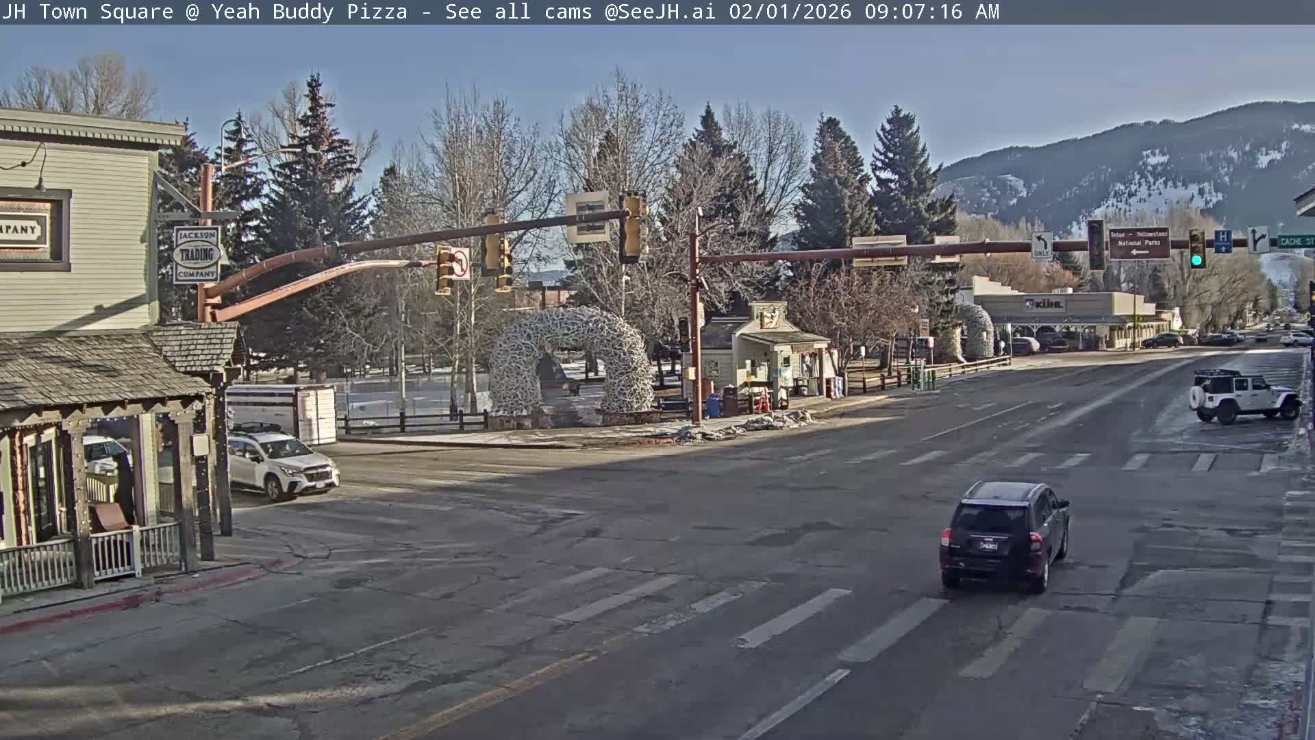 Jackson Hole, Jackson Town Square Live Cam - Jackson, Teton, Wyoming, USA