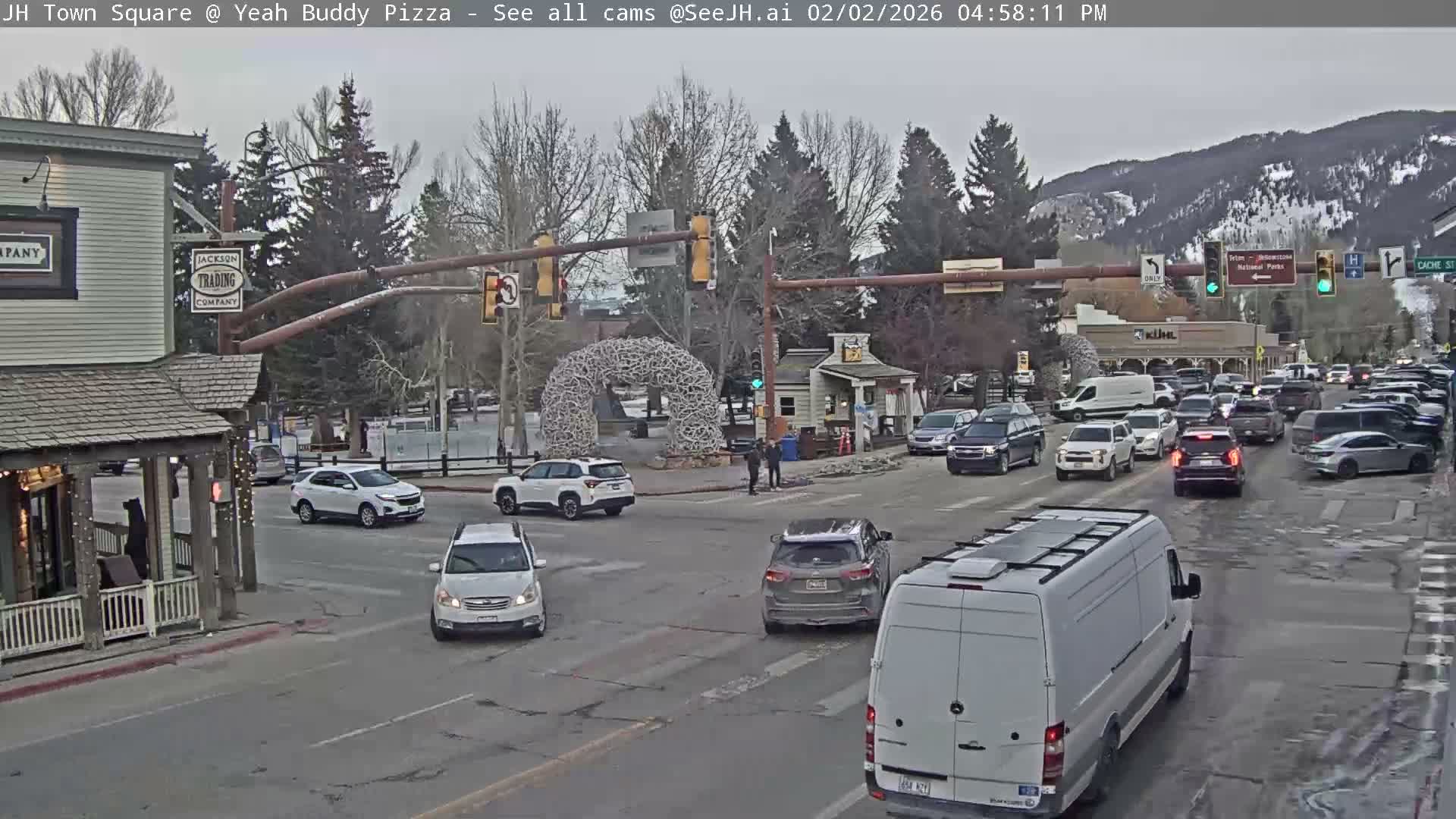 Jackson Hole, Jackson Town Square Live Cam - Jackson, Teton, Wyoming, USA