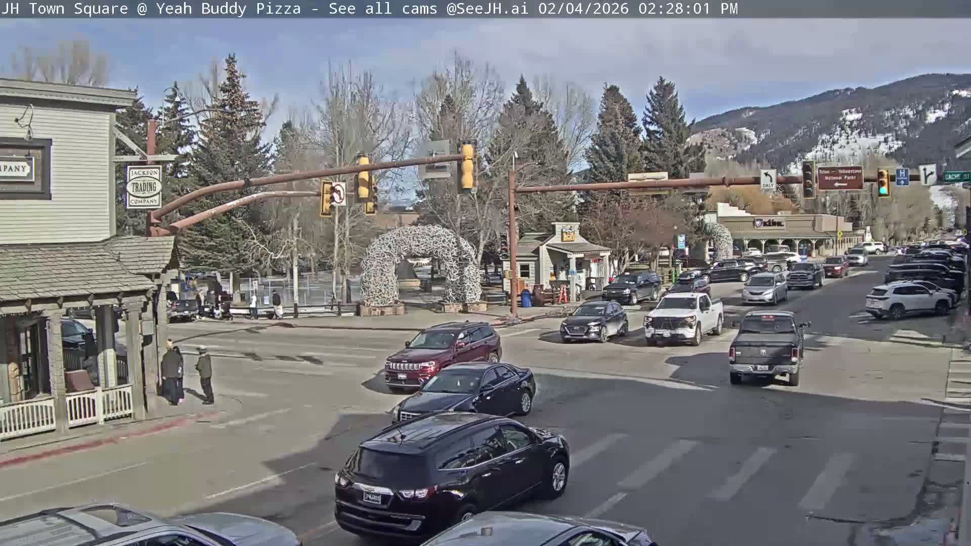 Jackson Hole, Jackson Town Square Live Cam - Jackson, Teton, Wyoming, USA