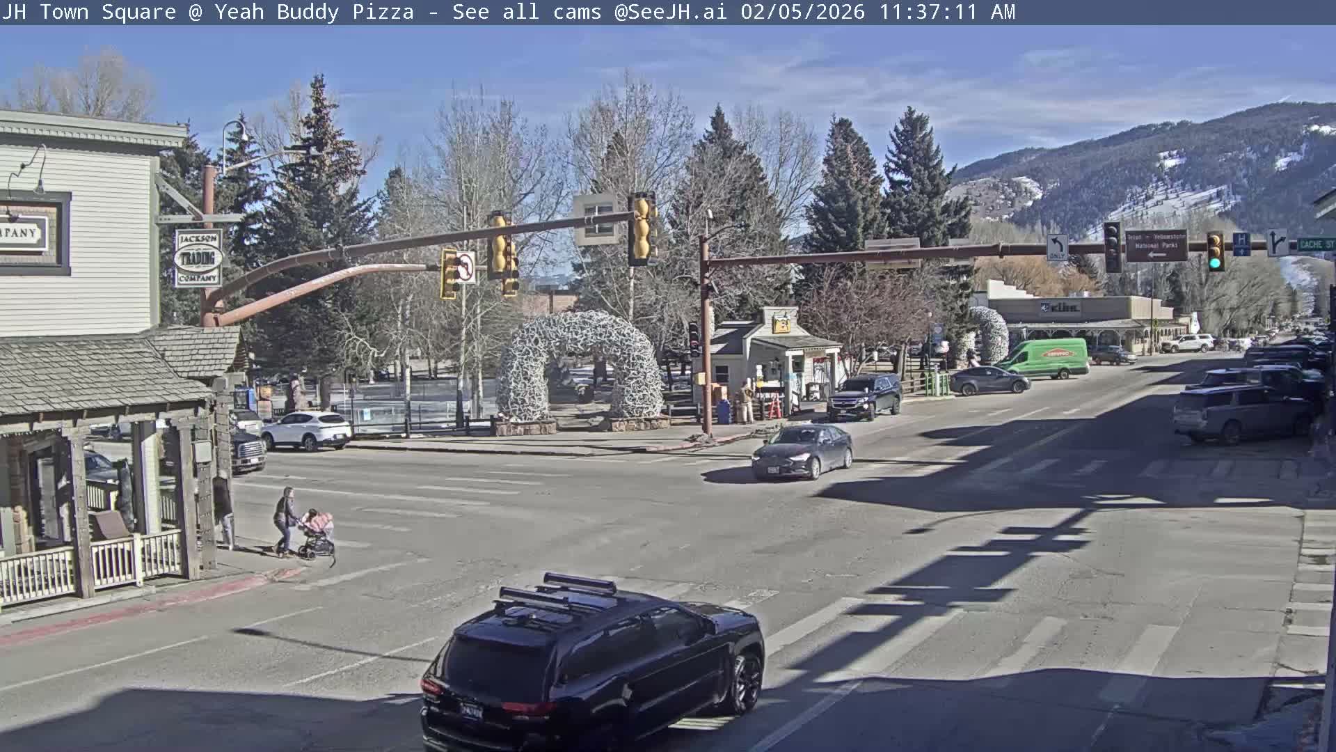 Jackson Hole, Jackson Town Square Live Cam - Jackson, Teton, Wyoming, USA