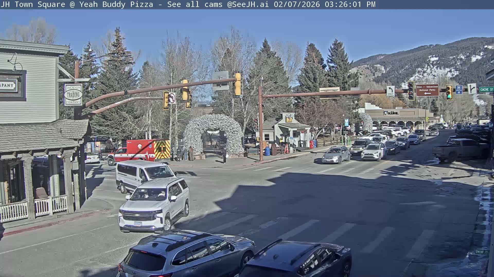 Jackson Hole, Jackson Town Square Live Cam - Jackson, Teton, Wyoming, USA