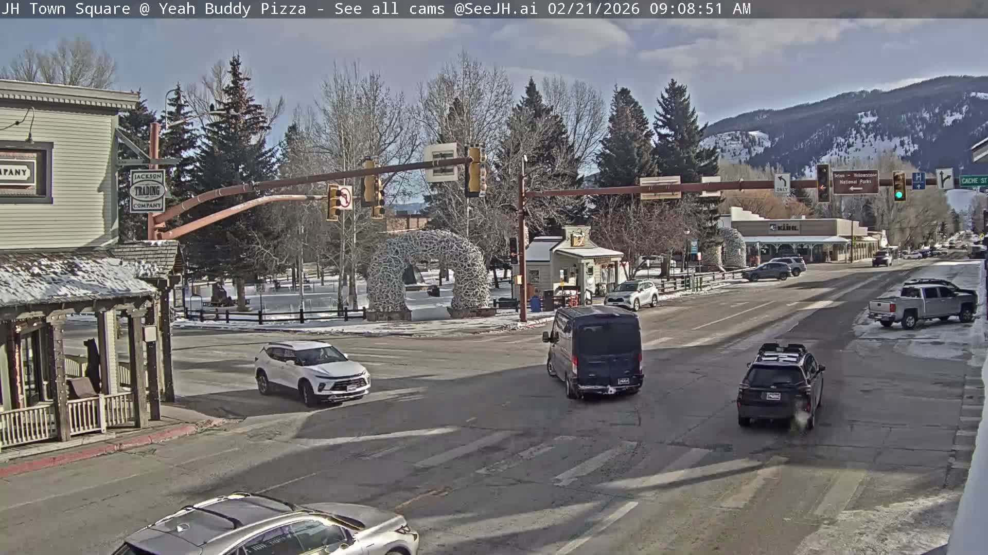 Jackson Hole, Jackson Town Square Live Cam - Jackson, Teton, Wyoming, USA