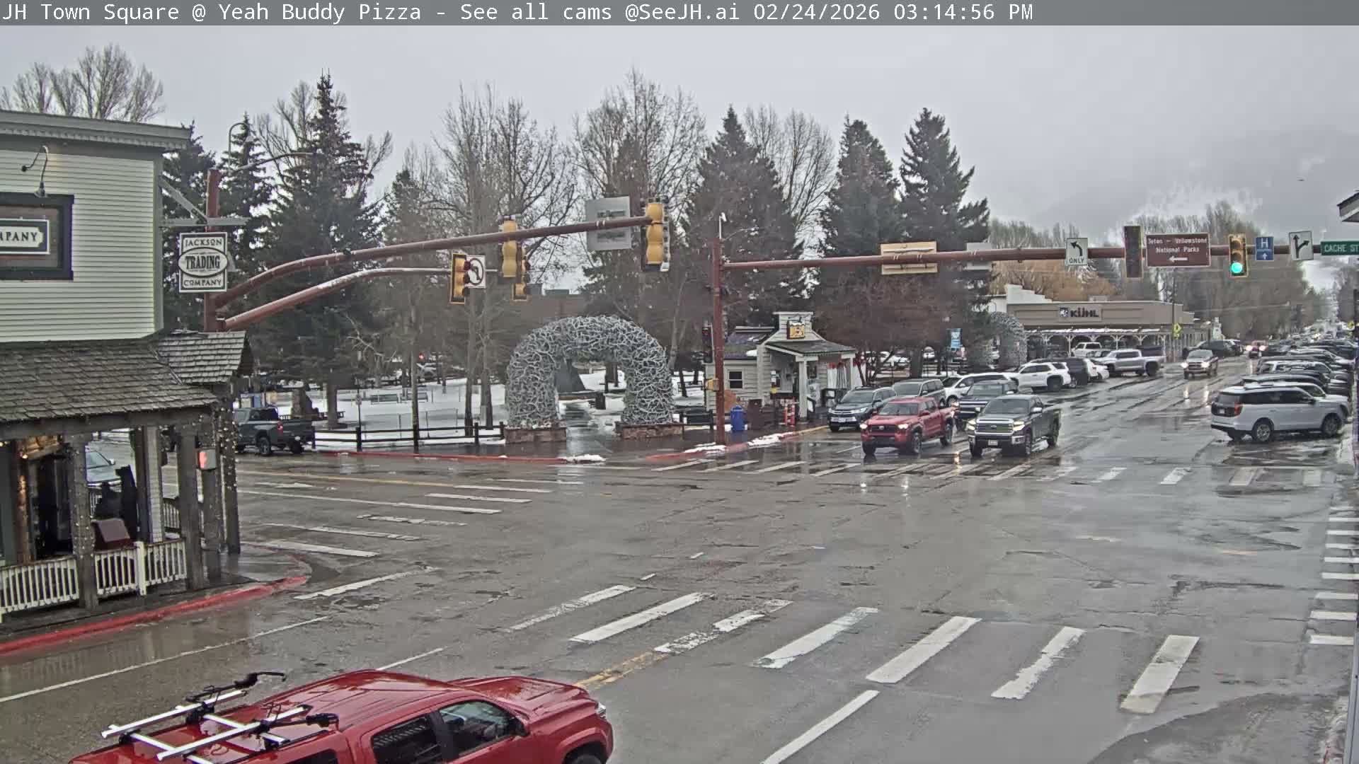 Jackson Hole, Jackson Town Square Live Cam - Jackson, Teton, Wyoming, USA