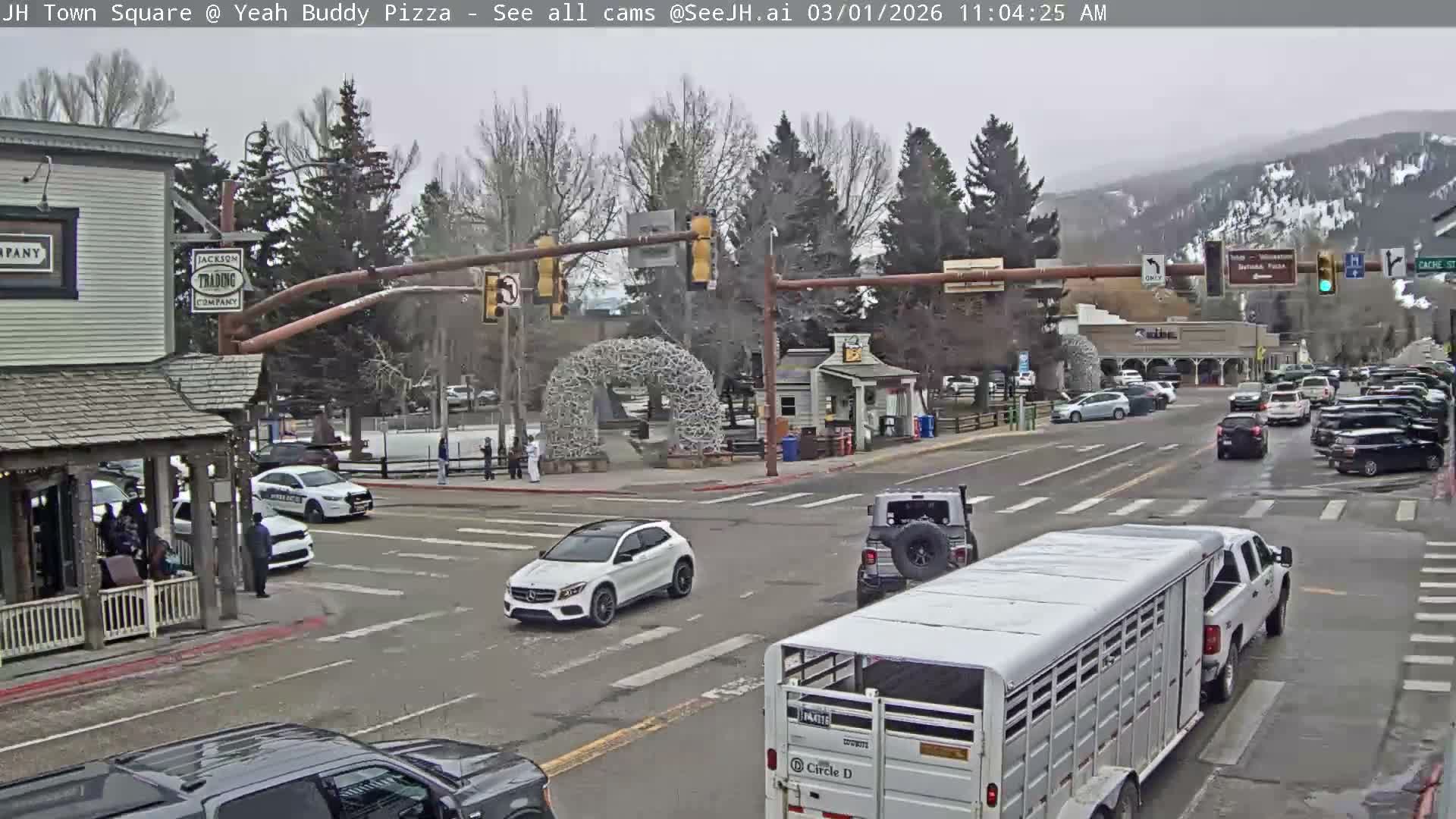 Jackson Hole, Jackson Town Square Live Cam - Jackson, Teton, Wyoming, USA