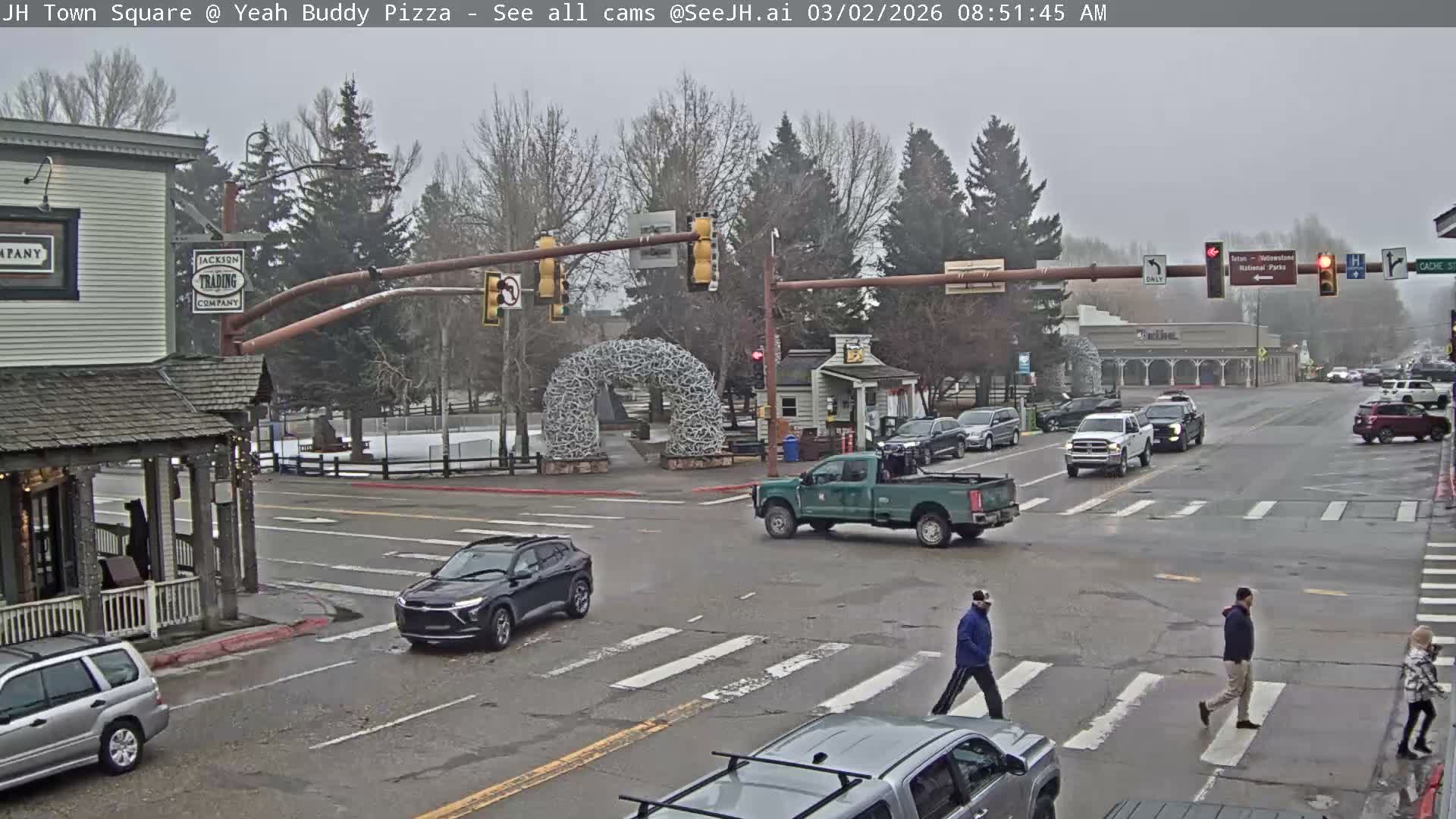 Jackson Hole, Jackson Town Square Live Cam - Jackson, Teton, Wyoming, USA