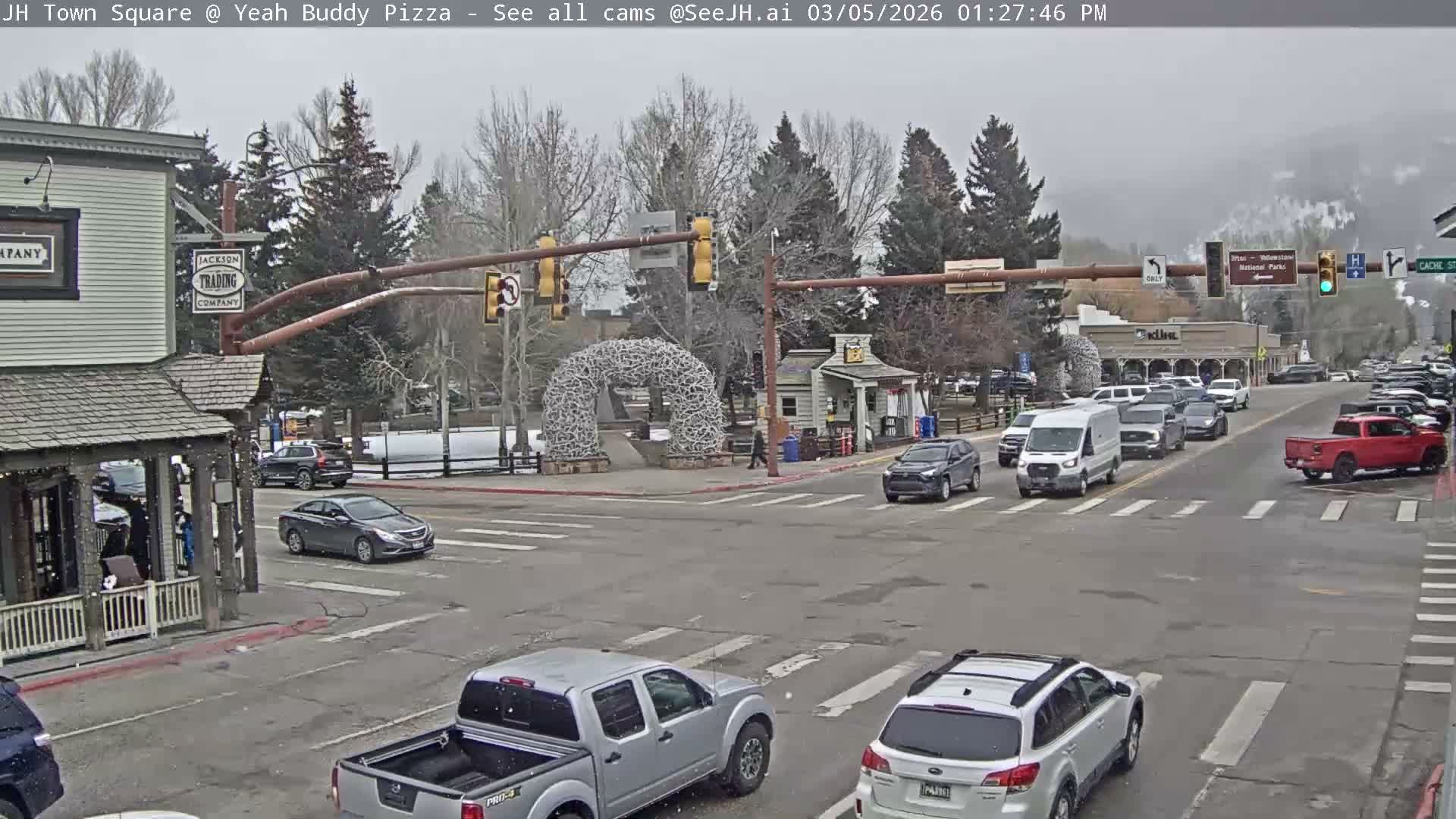 Jackson Hole, Jackson Town Square Live Cam - Jackson, Teton, Wyoming, USA