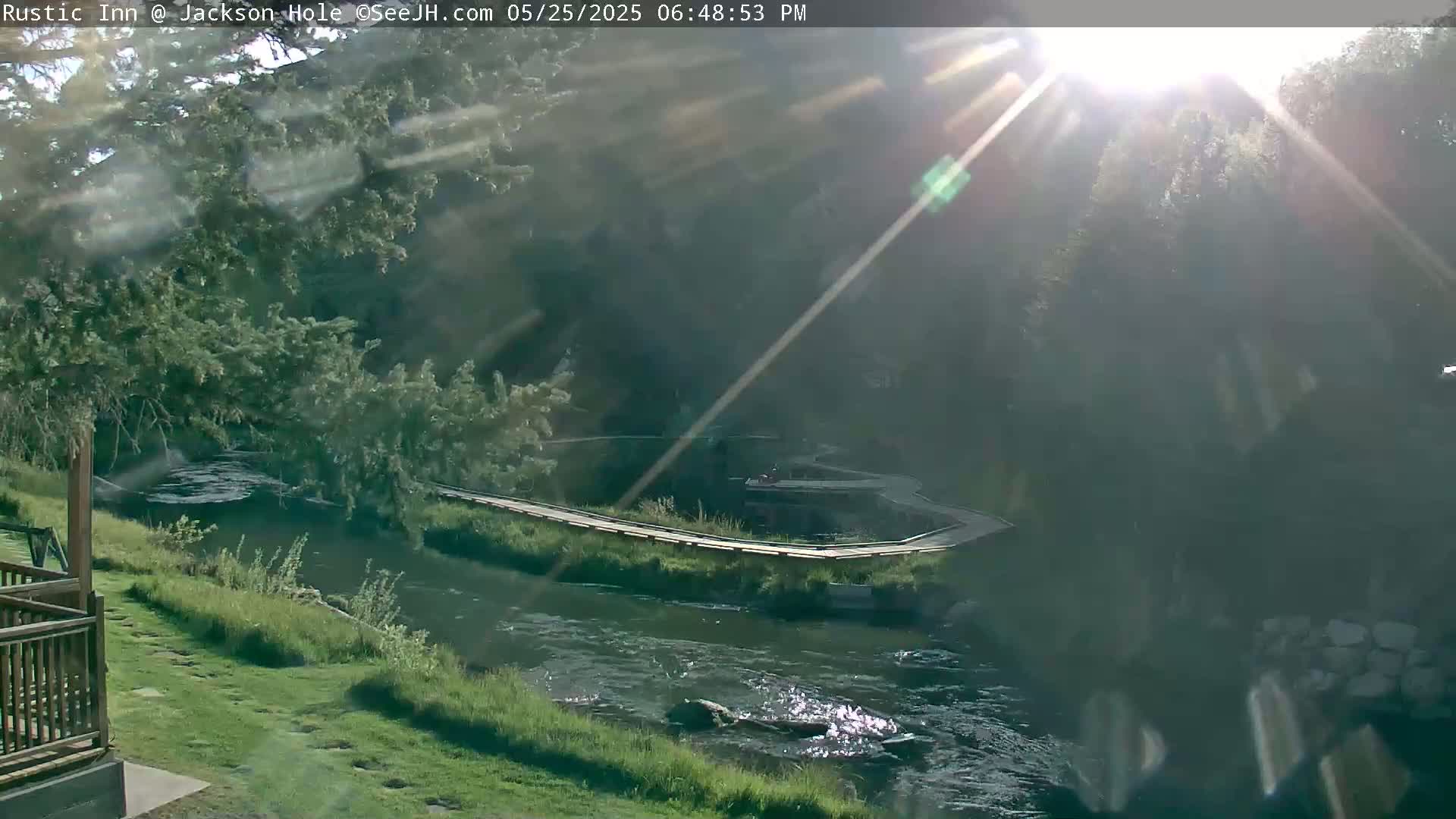 Jackson Hole, Flat Creek from Rustic Inn Resort Live Cam - Jackson, Teton, Wyoming, USA