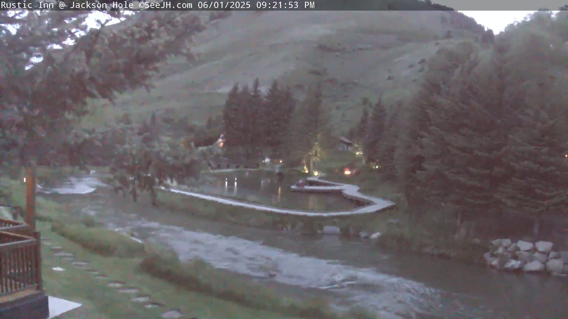 Jackson Hole, Flat Creek from Rustic Inn Resort Live Cam - Jackson, Teton, Wyoming, USA