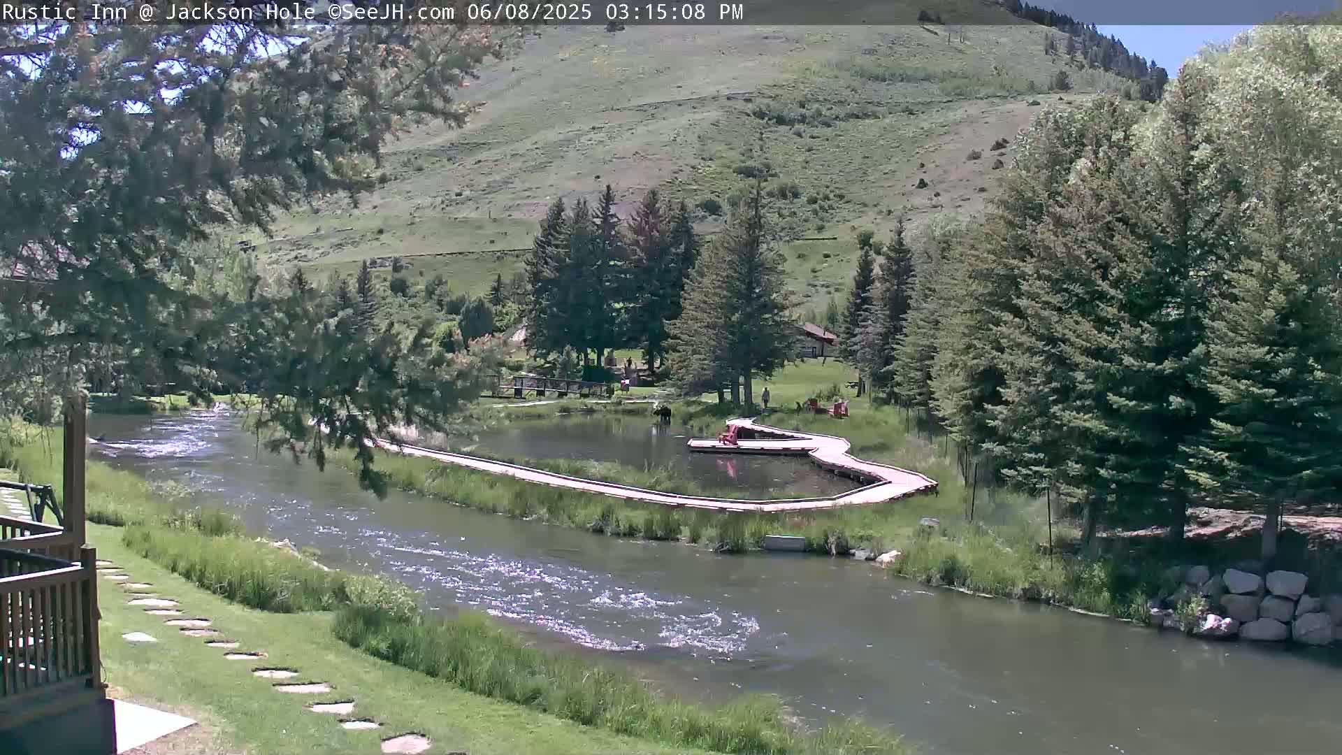Jackson Hole, Flat Creek from Rustic Inn Resort Live Cam - Jackson, Teton, Wyoming, USA
