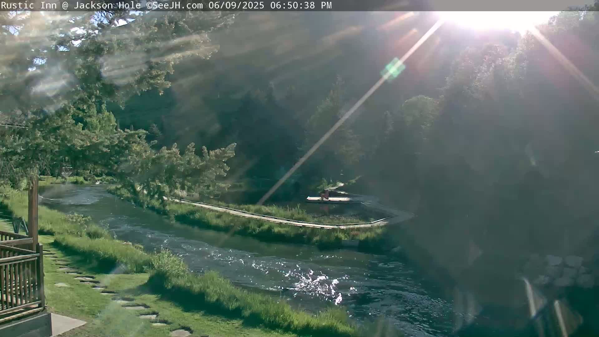 Jackson Hole, Flat Creek from Rustic Inn Resort Live Cam - Jackson, Teton, Wyoming, USA