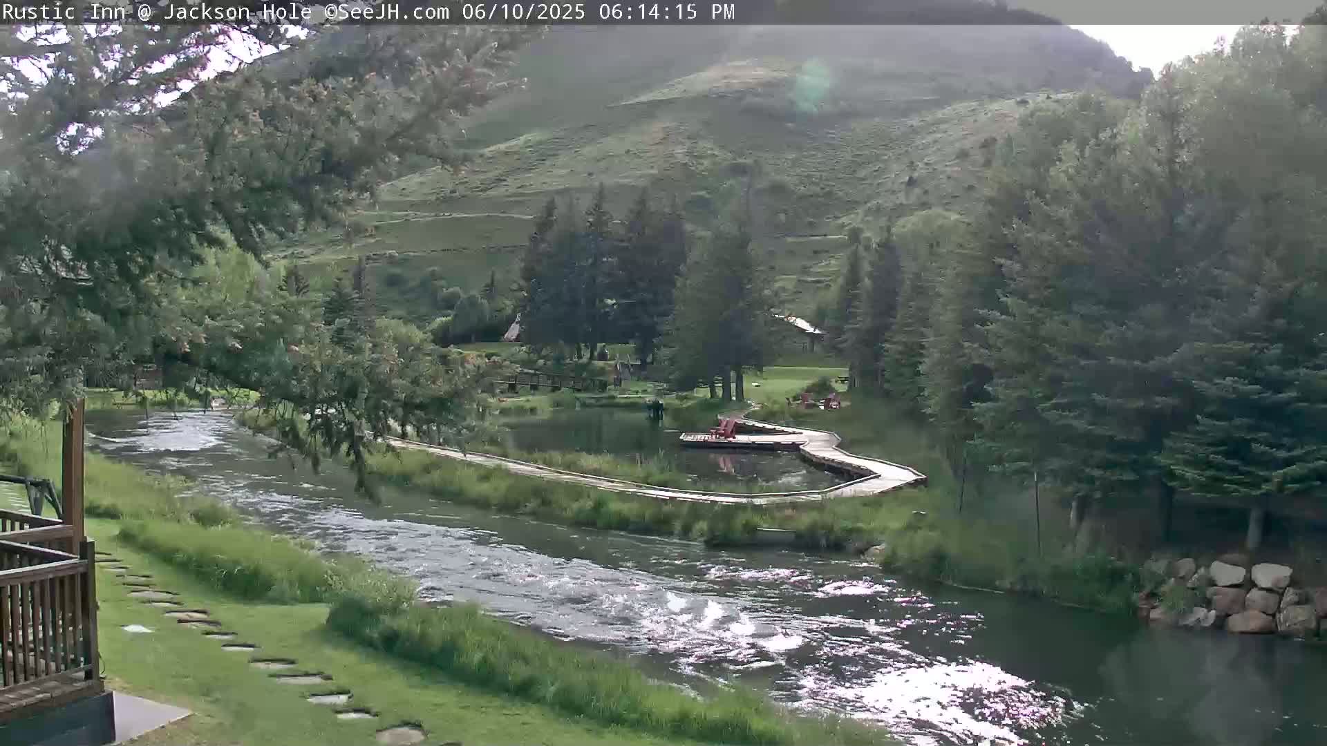 Jackson Hole, Flat Creek from Rustic Inn Resort Live Cam - Jackson, Teton, Wyoming, USA