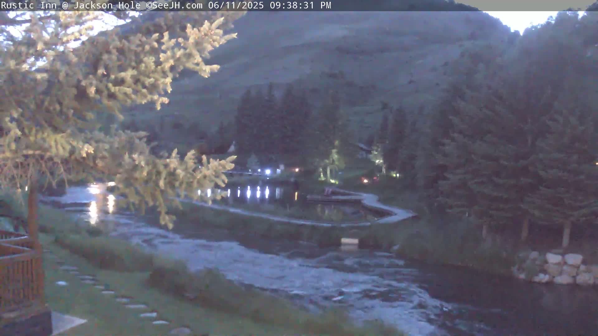 Jackson Hole, Flat Creek from Rustic Inn Resort Live Cam - Jackson, Teton, Wyoming, USA
